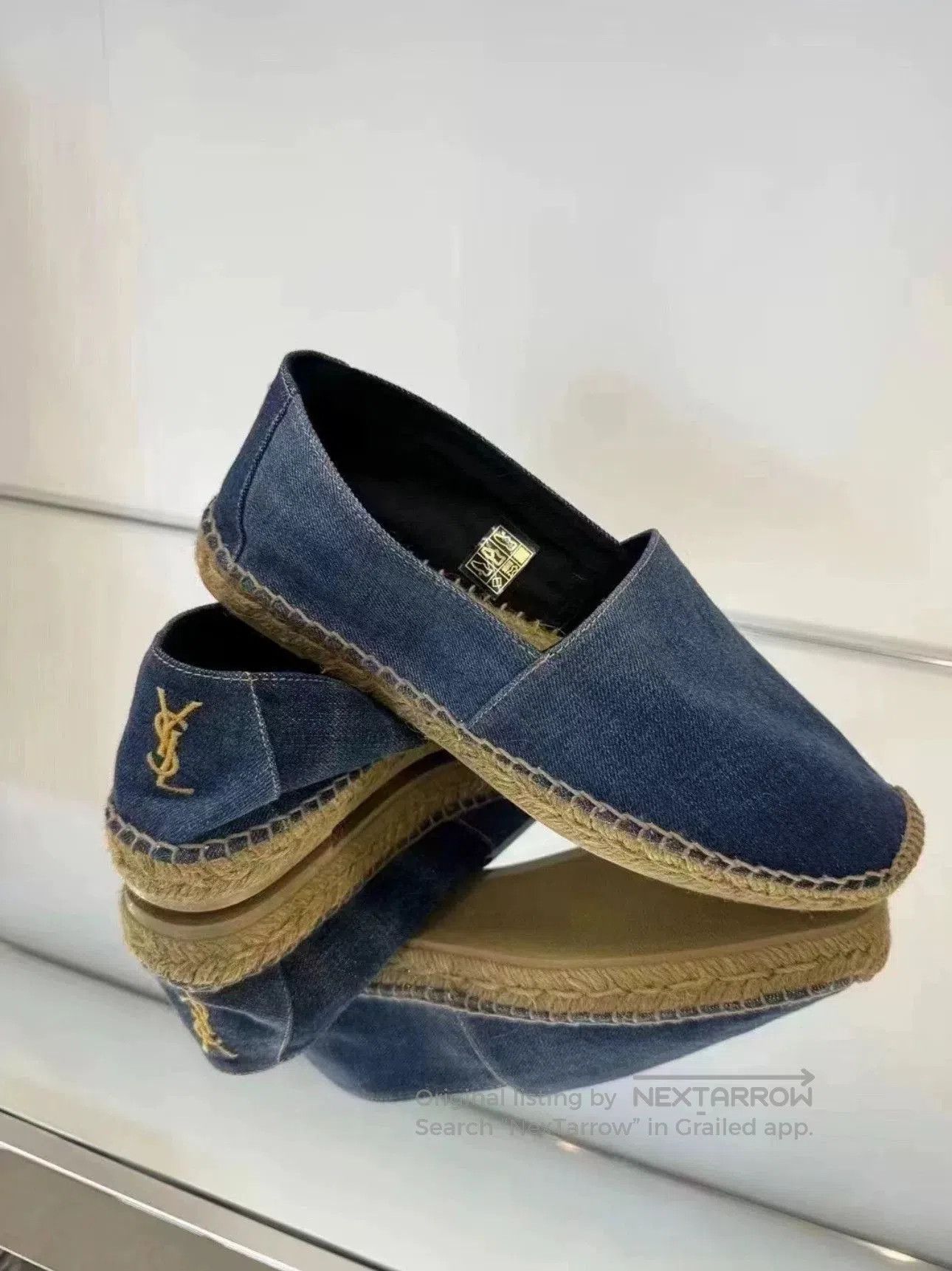 Saint Laurent Paris Saint Laurent SLP Men's Gold Logo Espadrilles. Size US 12 / EU 45 - 2 Thumbnail