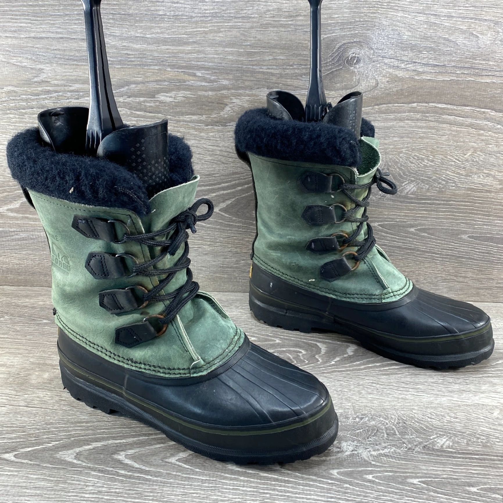 SOREL VINTAGE Sorel Alpine Green Kaufman Canada Insulated Winter Leather Rubber Duck Boots 9 Size US 9 / IT 39 - 5 Thumbnail