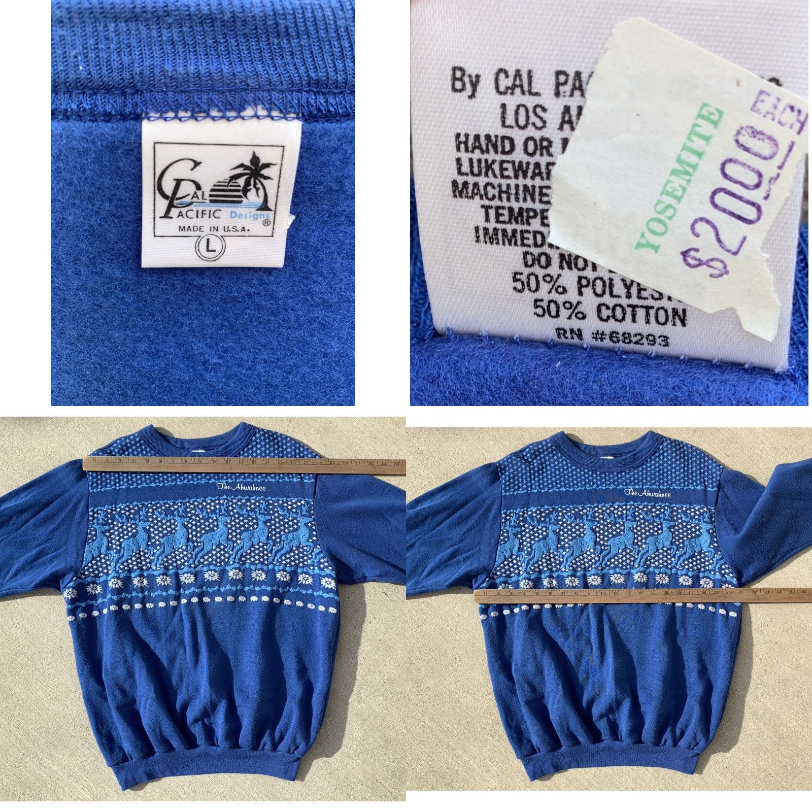 Vintage VINTAGE Cal Pacific The Ahwahnee Graphic Sweatshirt Blue L Pullover Men Size L Made in USA Size US L / EU 52-54 / 3 - 10 Thumbnail