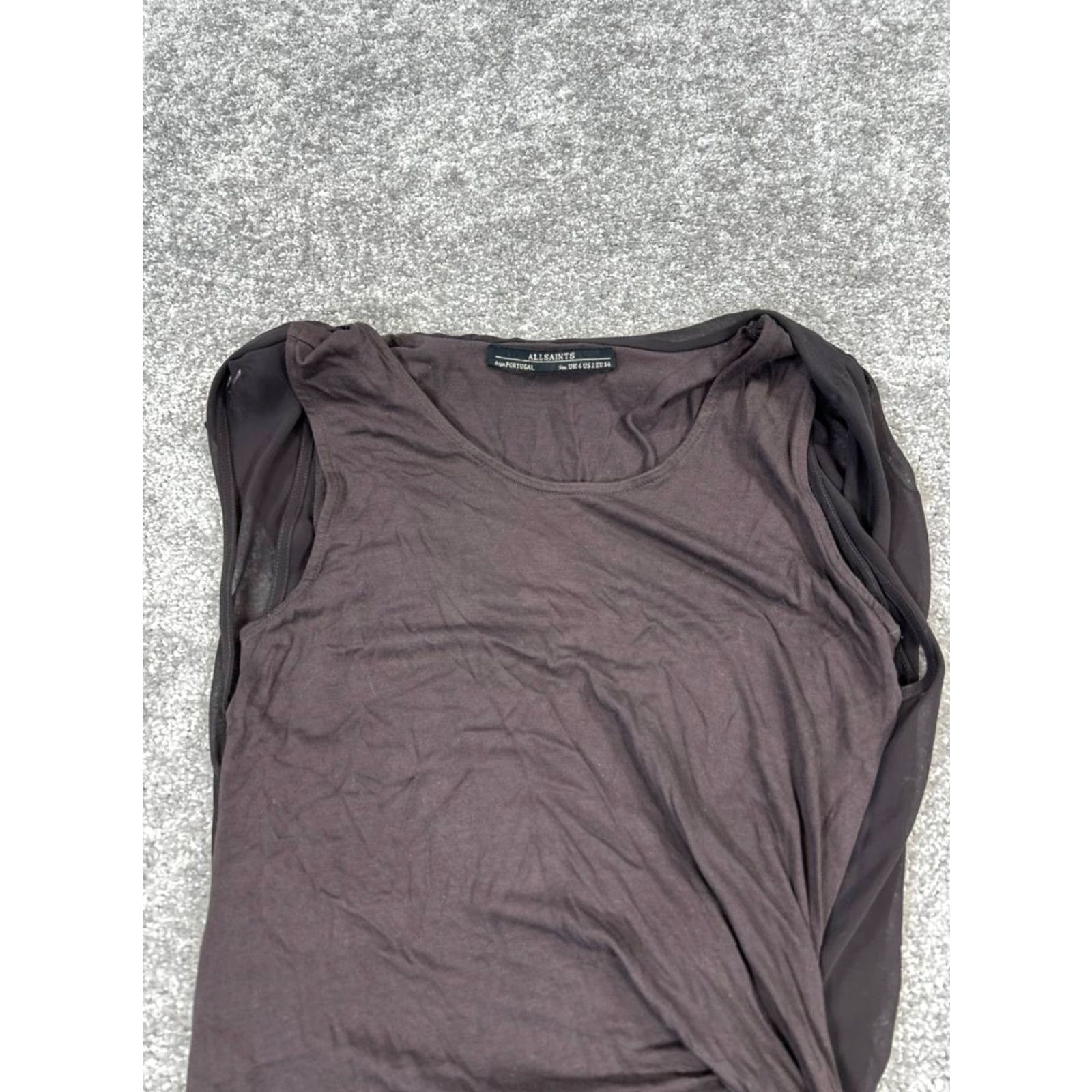 Allsaints Allsaints Dress Womens 2 Brown Wrap Bodycon Size XS / US 0-2 / IT 36-38 - 2 Thumbnail