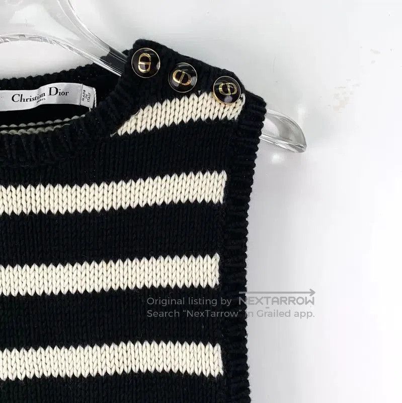 Dior Dior Black Striped Wool Sleeveless Sweater . Size XS / US 0-2 / IT 36-38 - 3 Thumbnail