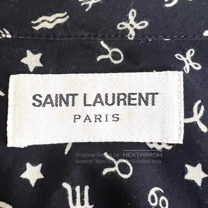 Saint Laurent Paris Saint Laurent Paris Size 37 Black long-sleeve shirt with f Size US M / EU 48-50 / 2 - 6 Thumbnail
