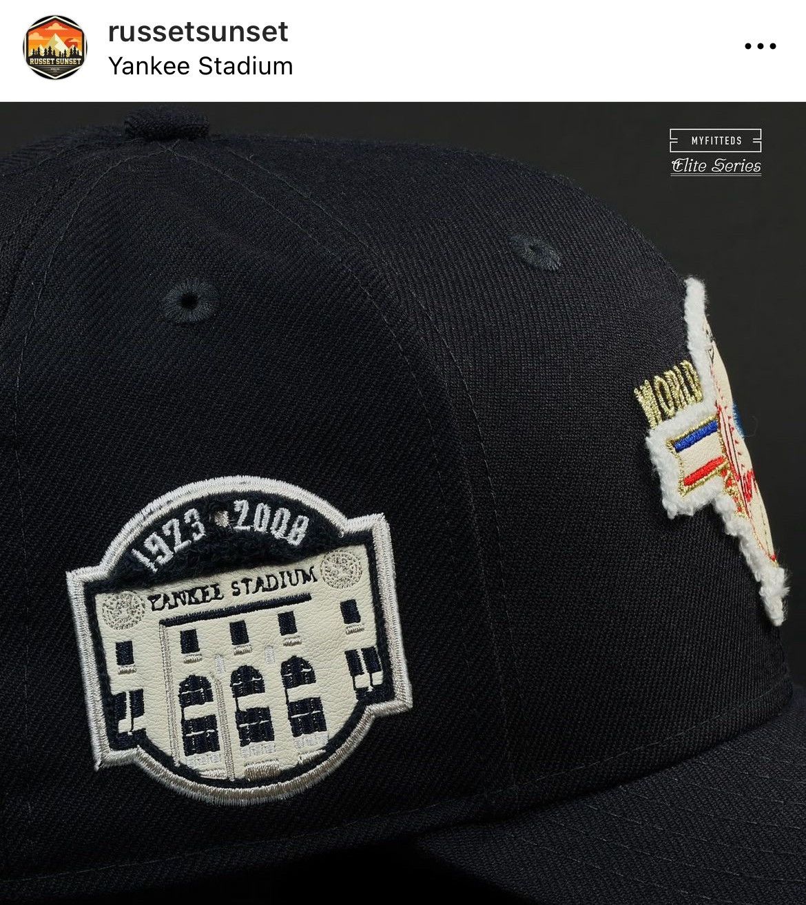 MyFitteds 7 3/8 NEW YORK YANKEES 1947 WORLD SERiES LEATHER PATCH Size ONE SIZE - 4 Thumbnail