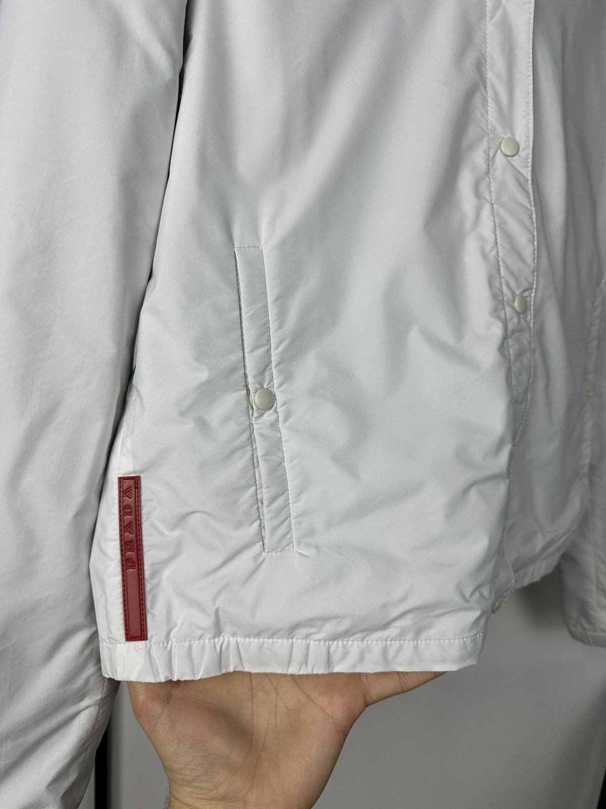Prada Vintage Prada Nylon Jacket Red Tab Logo Track Women’s White Size M / US 6-8 / IT 42-44 - 4 Thumbnail