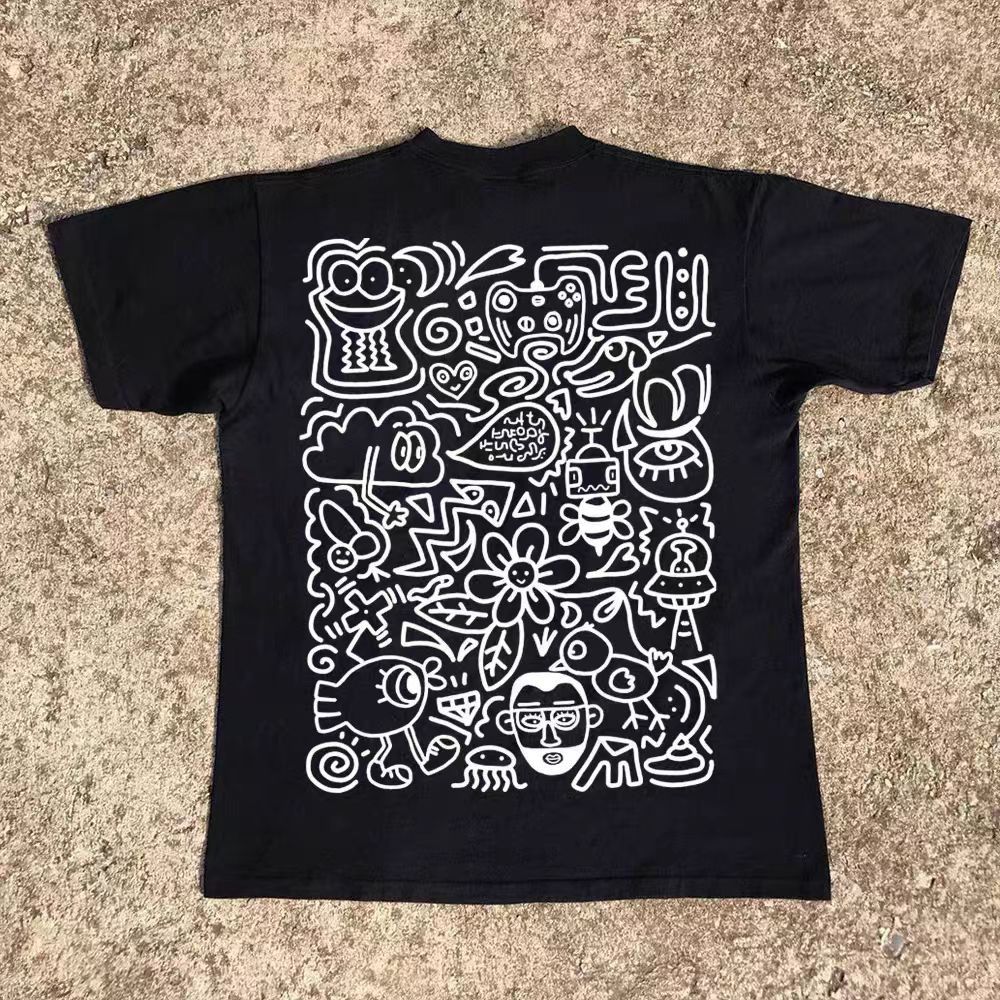 Vintage Black retro frog graffiti print t-shirt Size US M / EU 48-50 / 2 - 1 Thumbnail