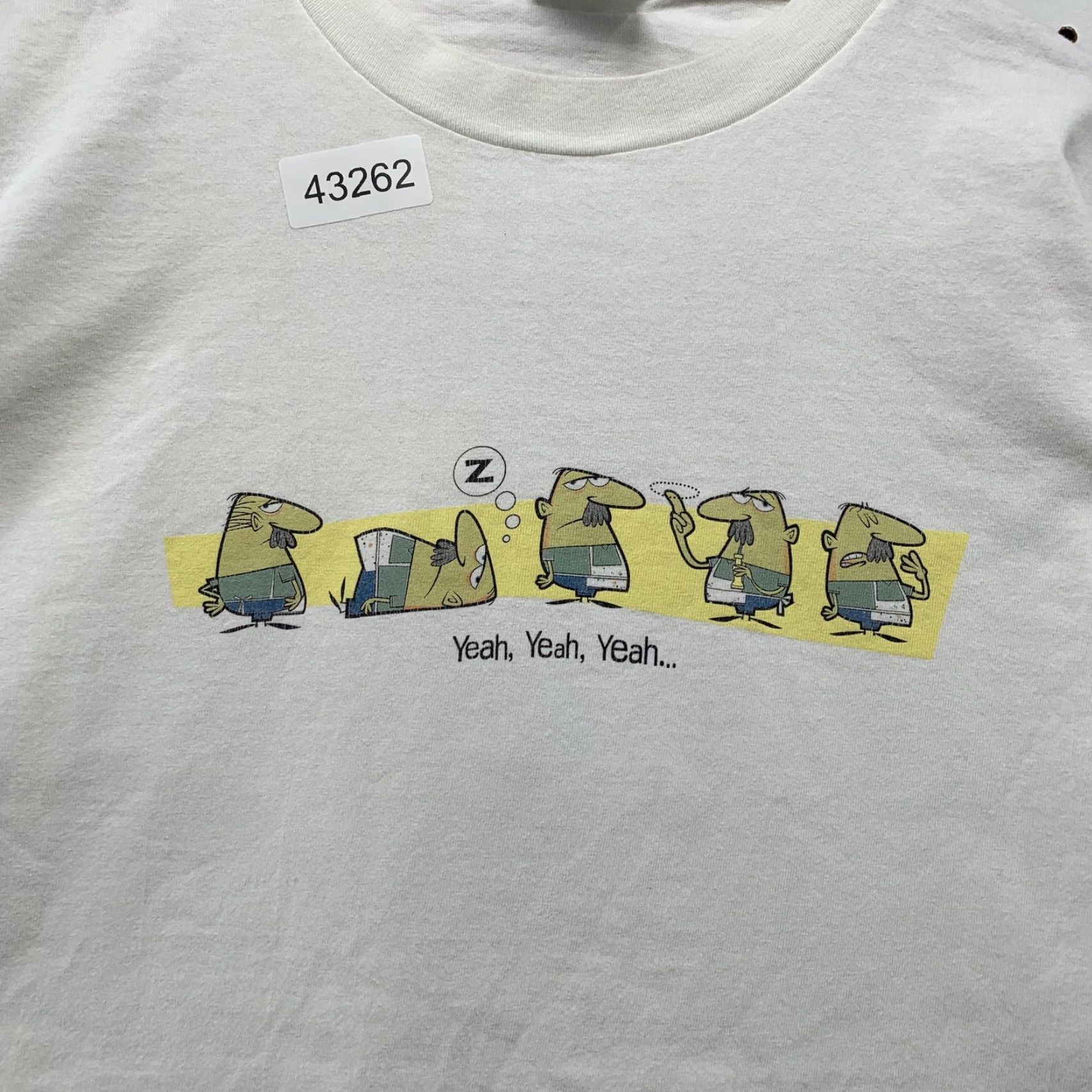 Hanes VINTAGE Hanes Yeah Yeah Yeah Graphic T-Shirt XL White Cartoon Network Mens Size US XL / EU 56 / 4 - 4 Thumbnail