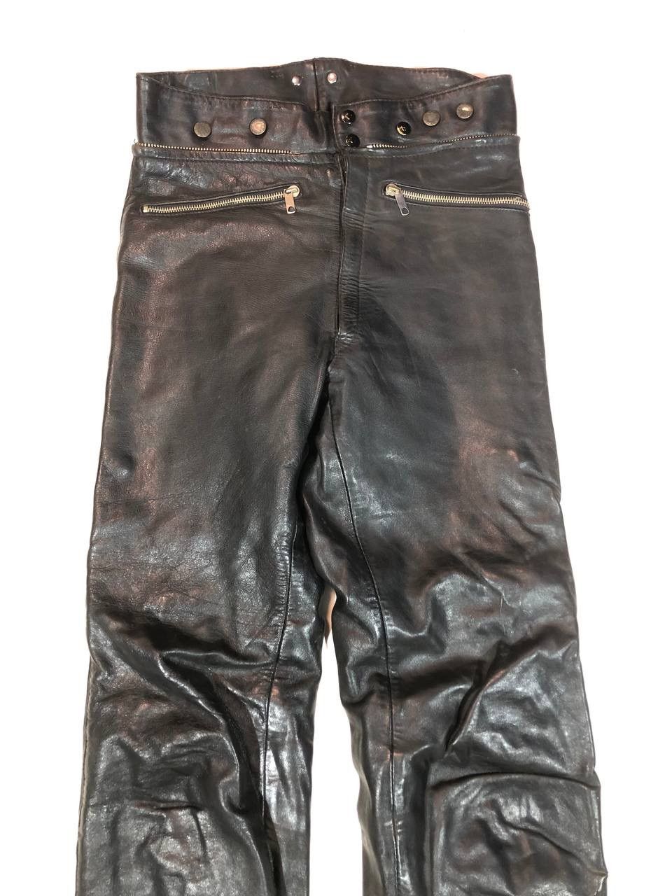 Vintage Vintage Rare Biker Motorcycle Leather Pants Size US 30 / EU 46 - 2 Thumbnail