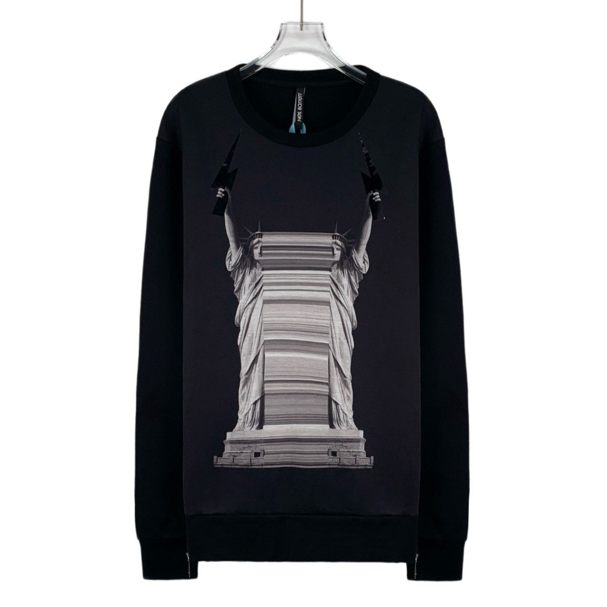 Neil Barrett Long sleeves T Black w/ red stripes | Grailed