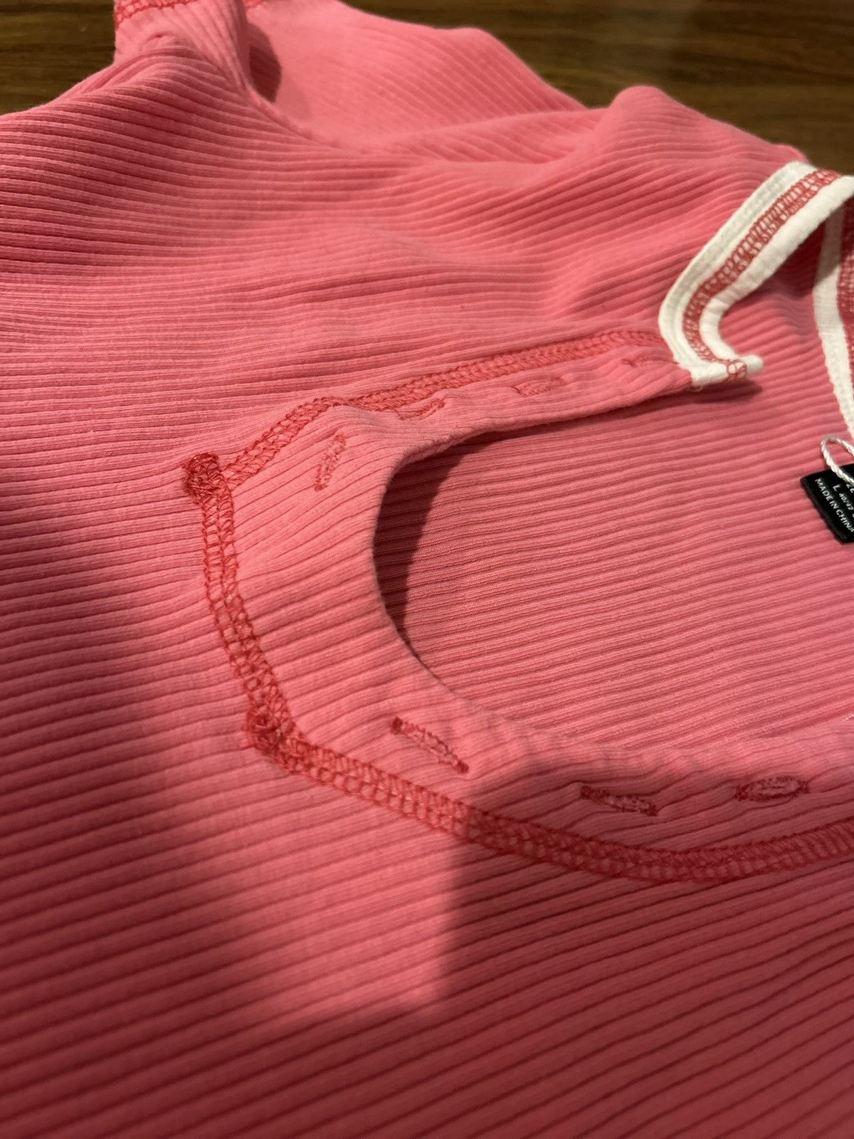 Shein Pink Cropped Tee/ White Trim - Brand New - Size M / US 6-8 / IT 42-44 - 2 Thumbnail