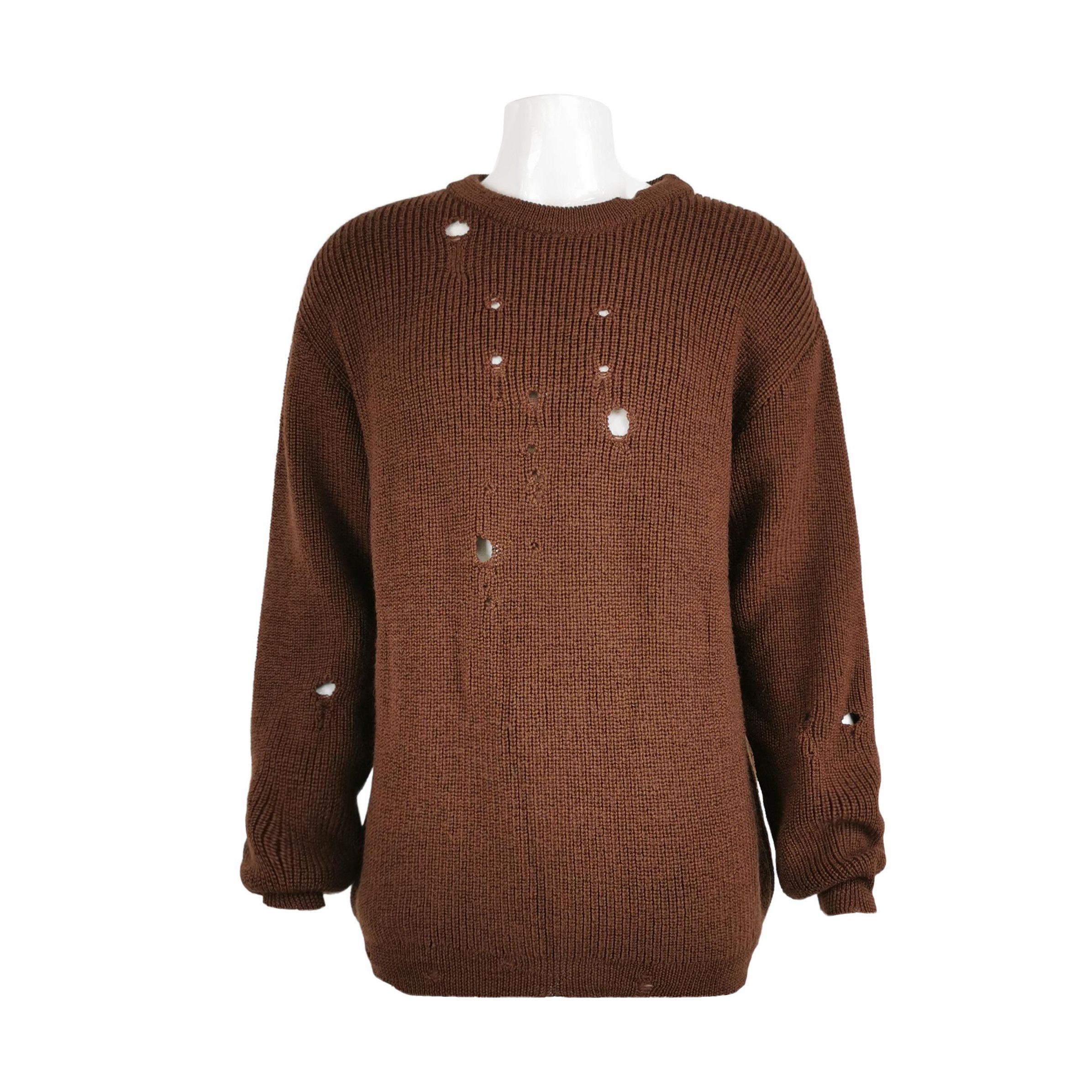 Gucci Gucci Distressed Wool Crewneck Sweater M Size US M / EU 48-50 / 2 - 1 Thumbnail