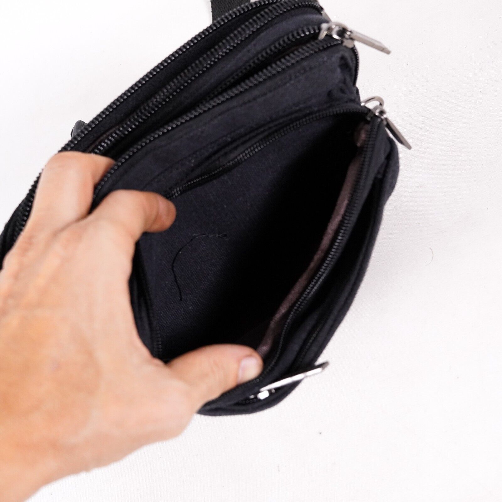 Other Haotianniao Black Canvas Fanny Pack Waist Hip Bag Belt Size ONE SIZE - 6 Thumbnail