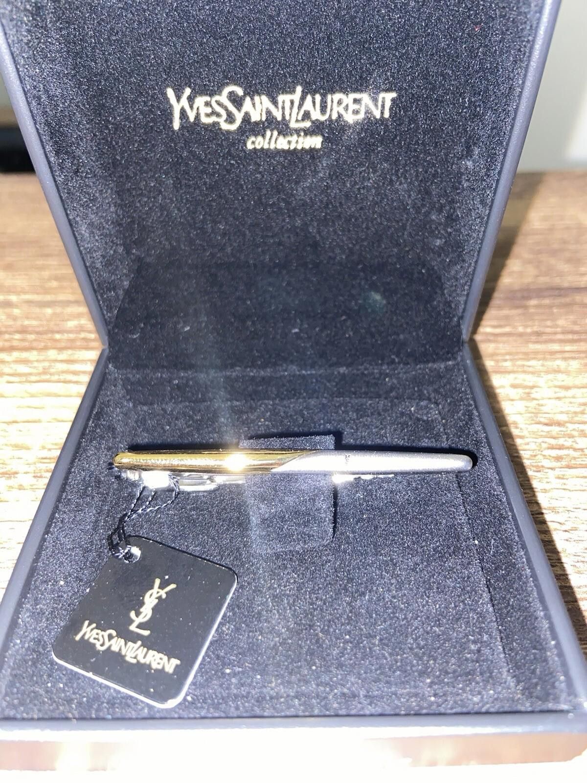 Saint Laurent Paris YSL black saffiano leather cigarette case + tie bar set of 2 Size ONE SIZE - 12 Thumbnail