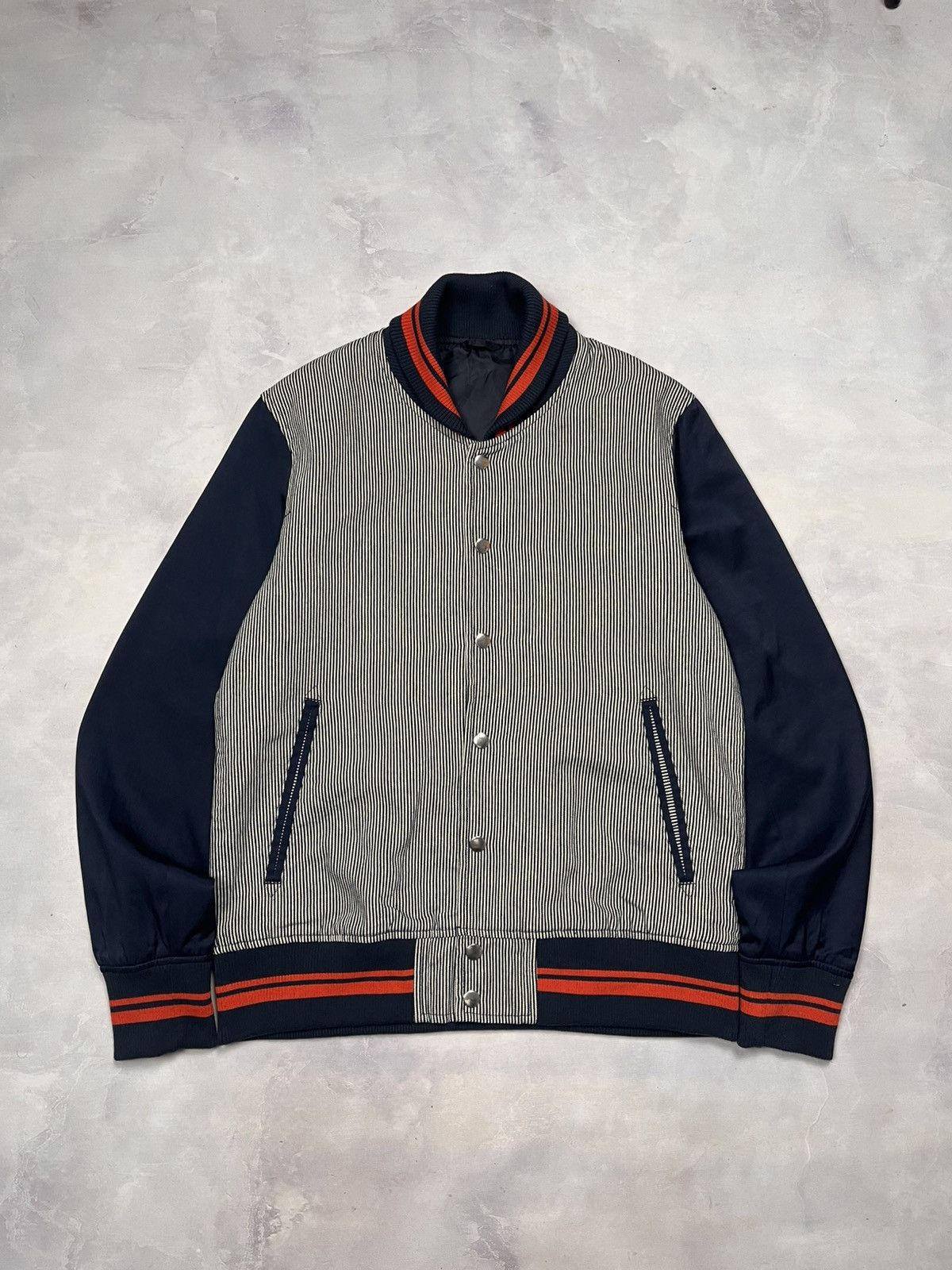 Japanese Brand Bomber Jacket Striped Size US L / EU 52-54 / 3 - 1 Thumbnail