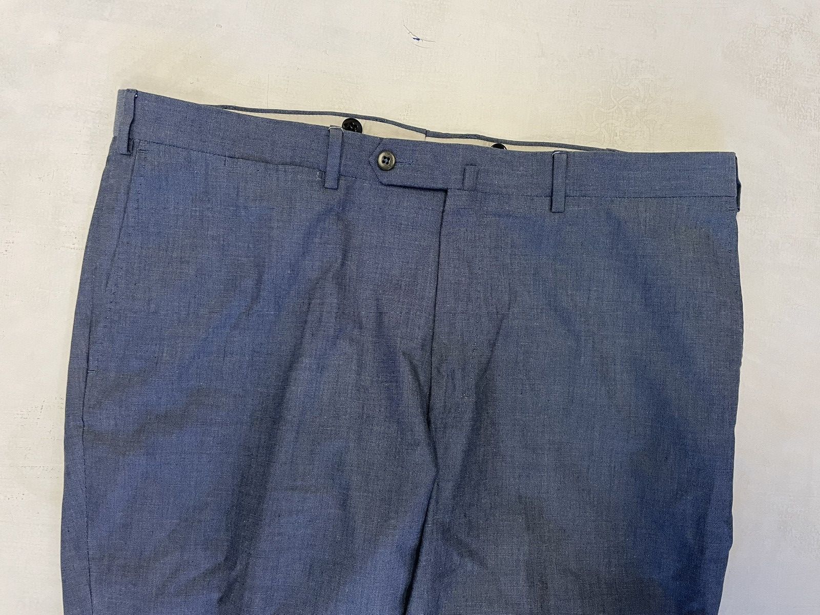 Ermenegildo Zegna Micro Nailhead Flat Front Cotton Trouser Size US 39 - 4 Thumbnail