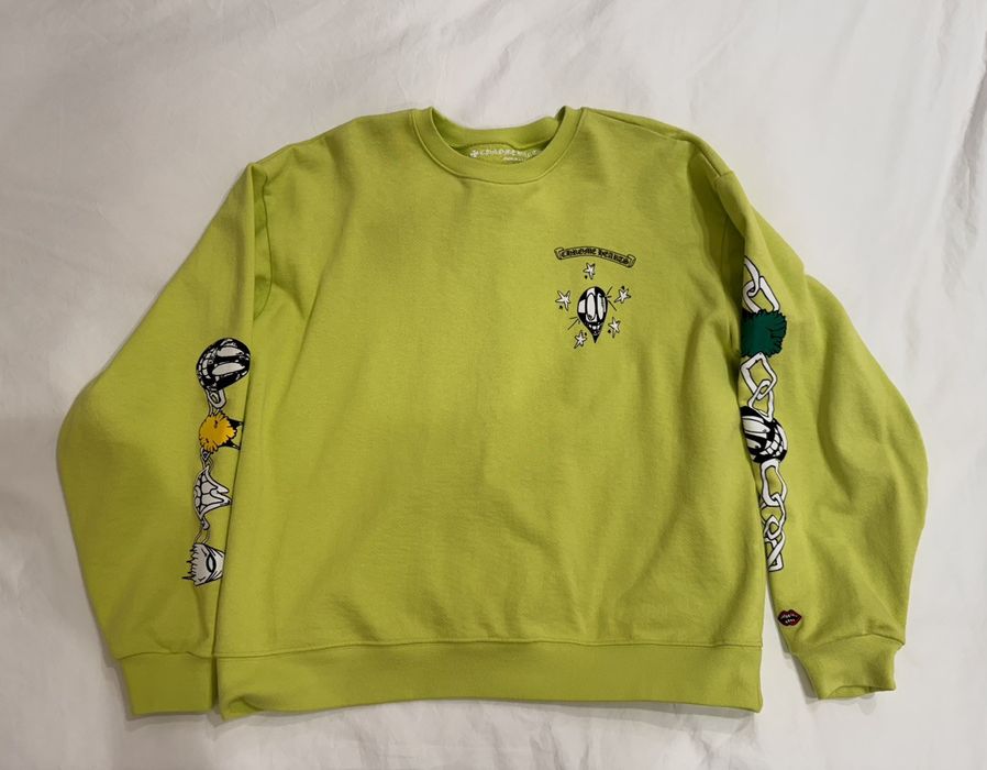 Chrome Hearts CHROME HEARTS x MATTY BOY LINK CREWNECK LIME GREEN | Grailed