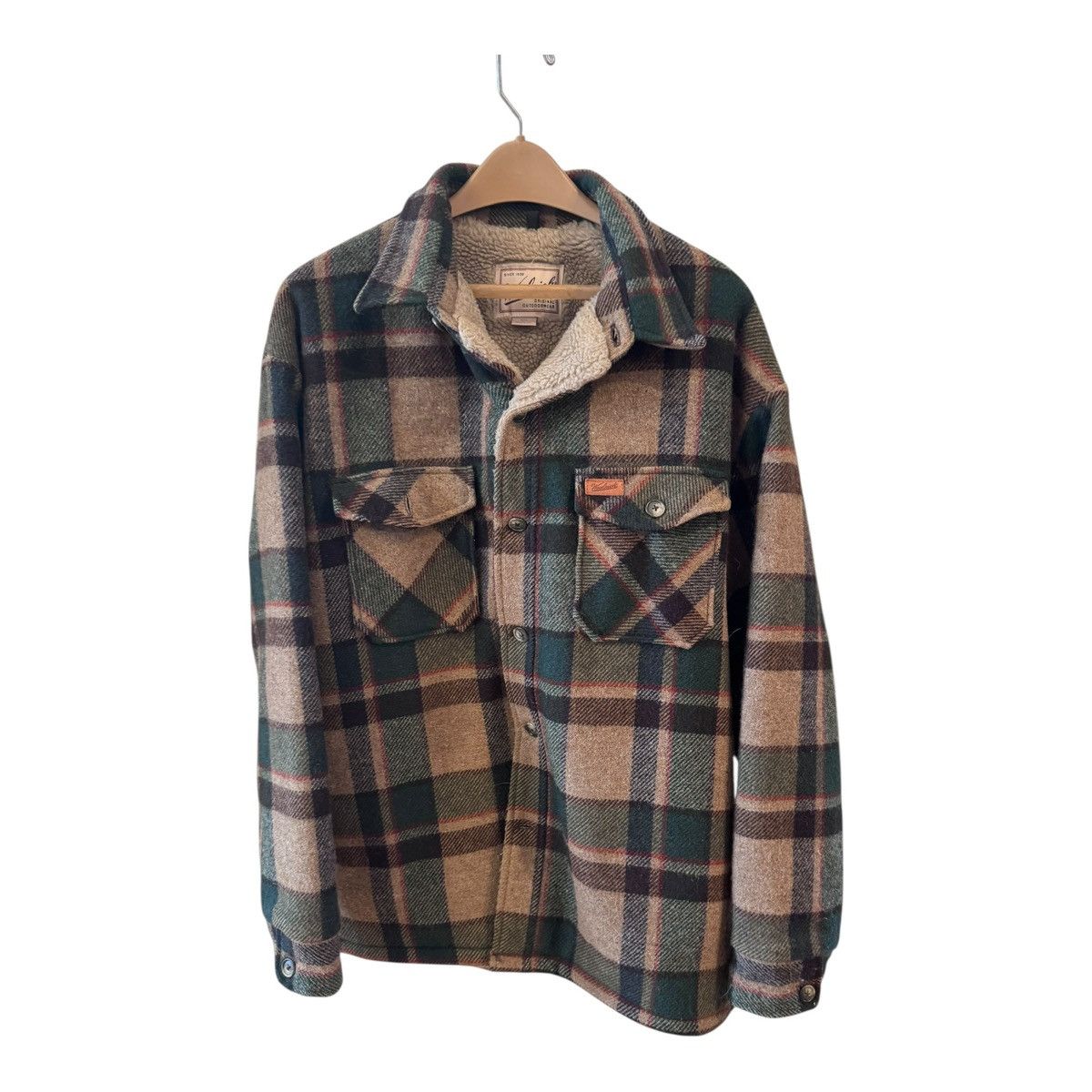 VTG Woolrich Wool Sherpa Lined Jacket Plaid Men’s Large USA