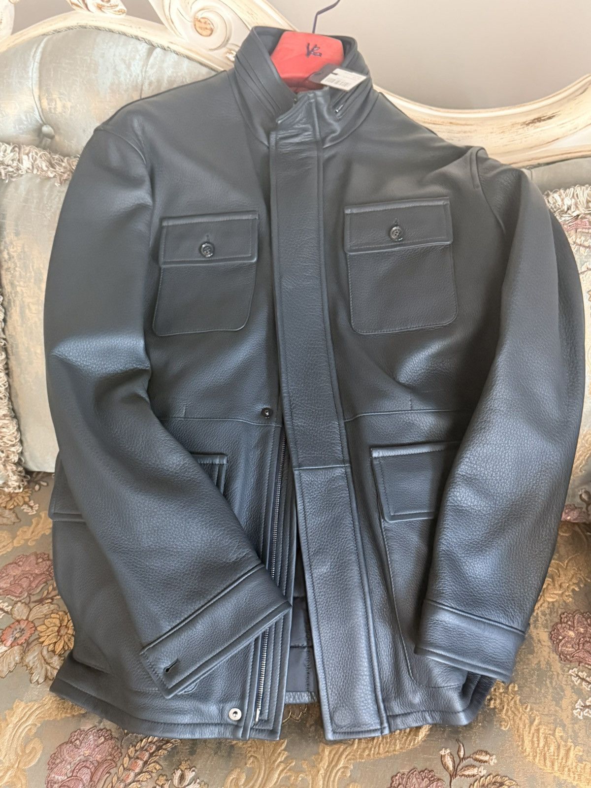 Isaia Napolii New ISAIA NAPOLI Men Deerskin Field Leather Coat Jacket $8K Size US L / EU 52-54 / 3 - 18 Thumbnail
