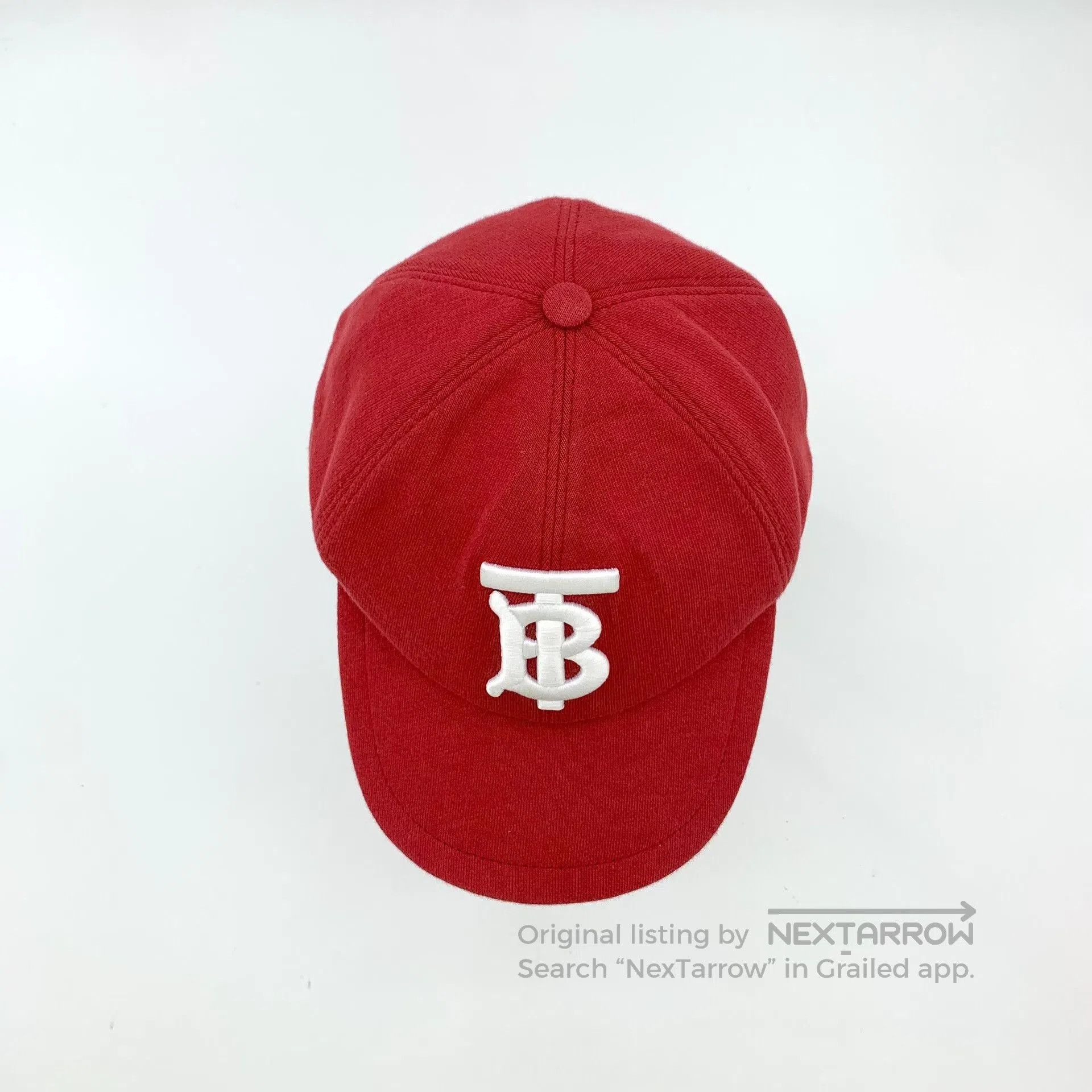 Burberry Burberry Red Tb Embroidered Cotton Cap. Size ONE SIZE - 5 Thumbnail