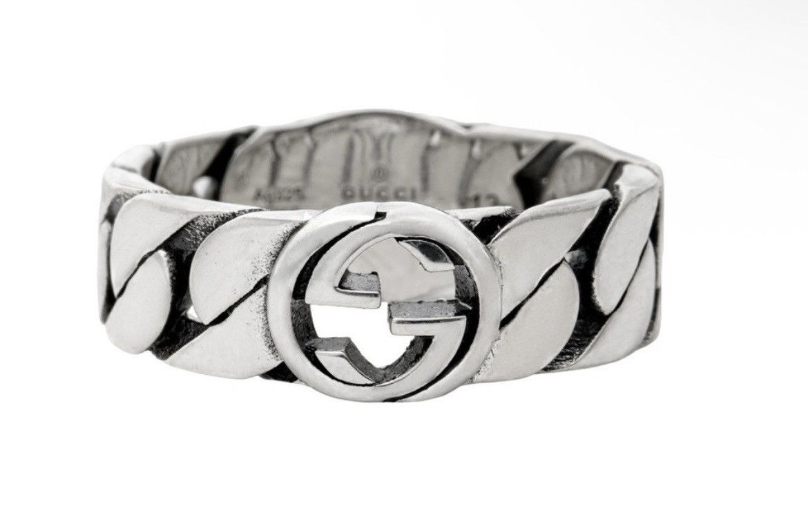 Gucci Gucci Sterling Silver Interlocking Ring 678656 Size ONE SIZE - 3 Thumbnail