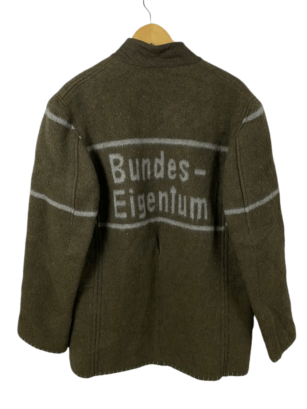 Vintage Vintage Bundes Eigentum Germany Army Wool Jacket Coat Size US L / EU 52-54 / 3 - 1 Thumbnail