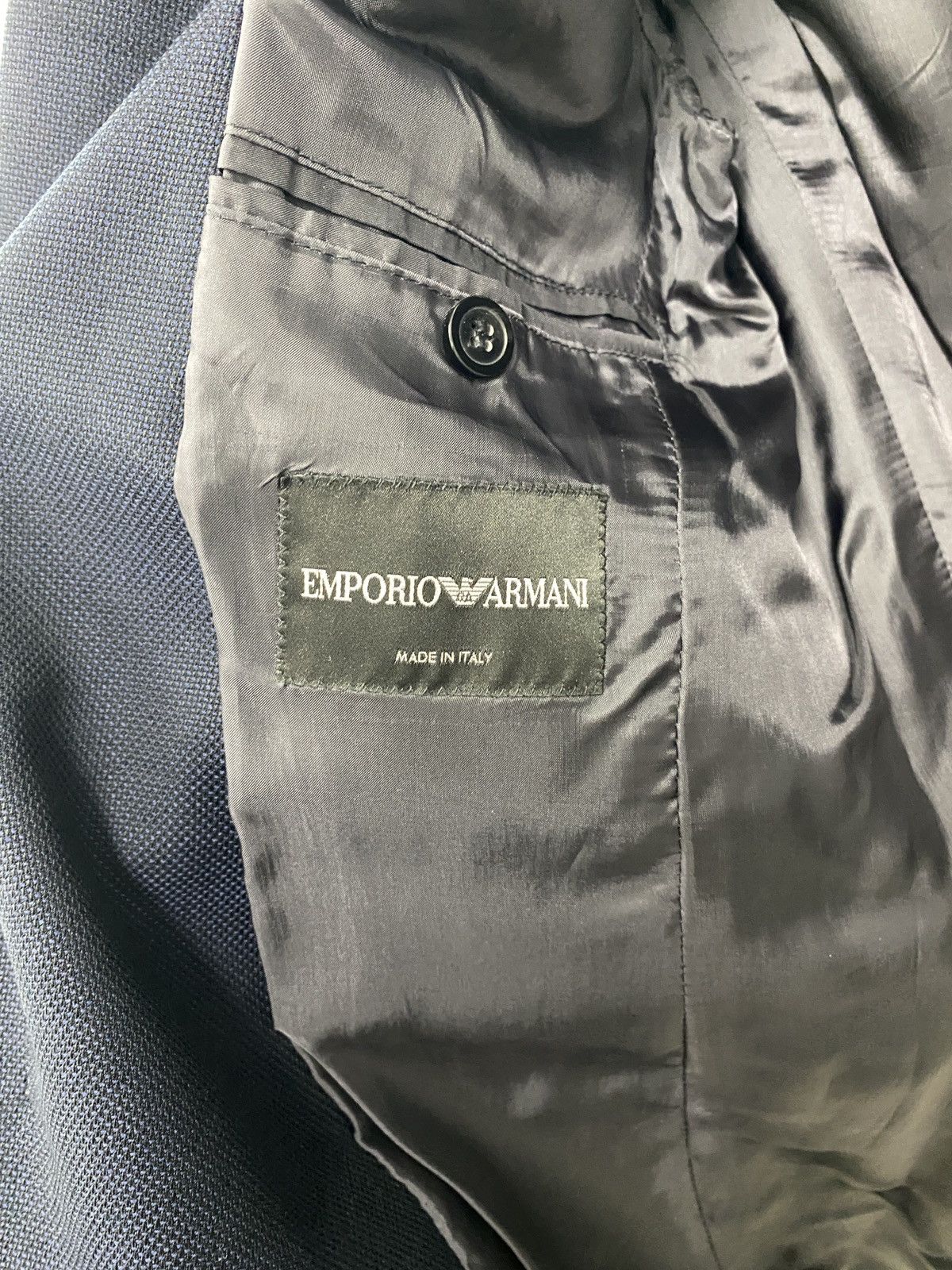 Emporio Armani Emporio Armani Virgin Wool Navy Blazer Size 40R - 9 Thumbnail