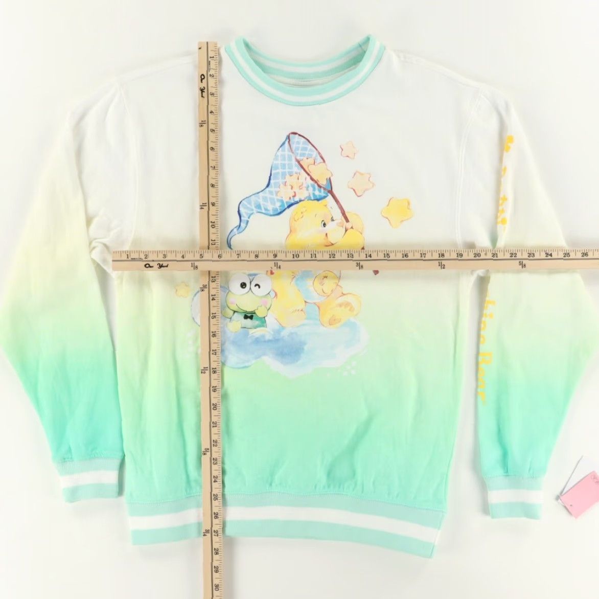 Vintage Hello Kitty x Care Bears Fleece Ombre Sweatshirt Green Unisex's S Shirt Size US S / EU 44-46 / 1 - 3 Thumbnail