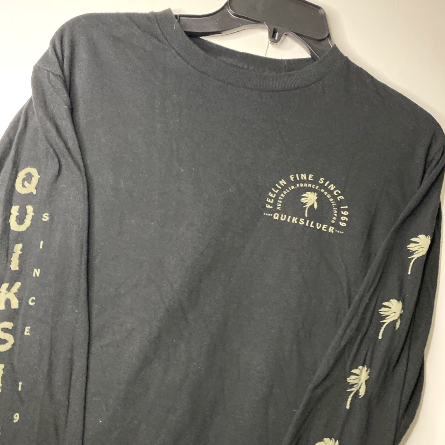 Quiksilver Quicksilver Long Sleeve Shirt Mens Small Palm Trees Spell Out Surf Black S Size US S / EU 44-46 / 1 - 2 Thumbnail