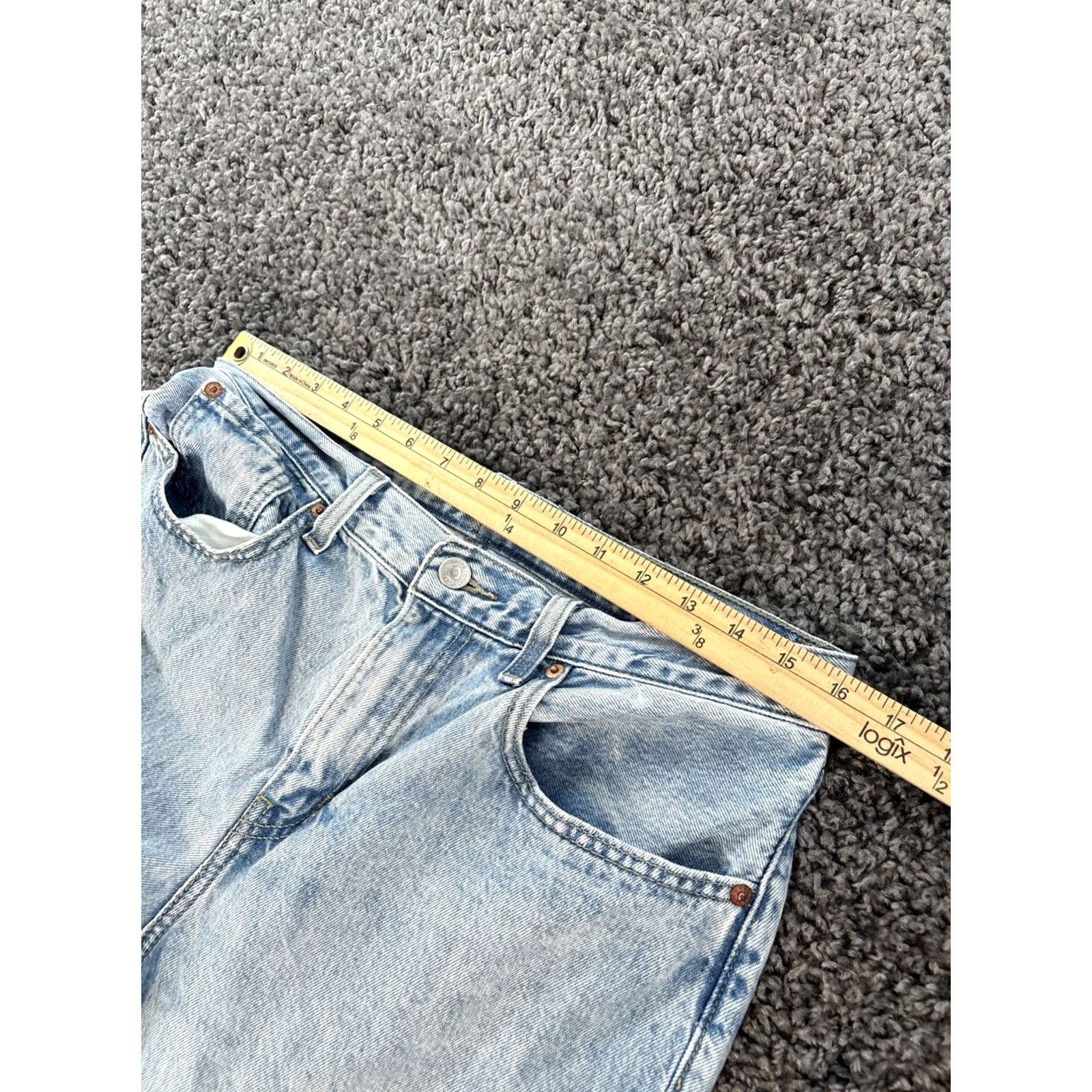 Levi's Levi's Jeans Womens Blue Low Pro Straight Distressed Light Wash Baggy 30 Regular Inseam 30 Denim 100% Cotton Shirt? Size 30" / US 8 / IT 44 - 4 Thumbnail