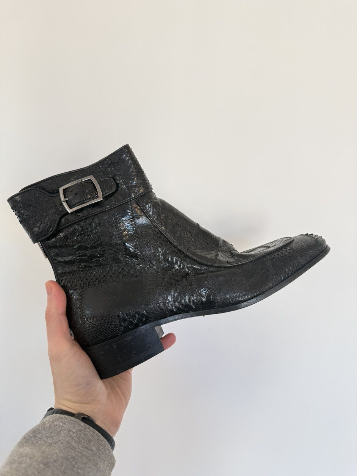 Saint Laurent Paris Saint Laurent Miles Python snakeskin boots Size US 7 / EU 40 - 1 Thumbnail