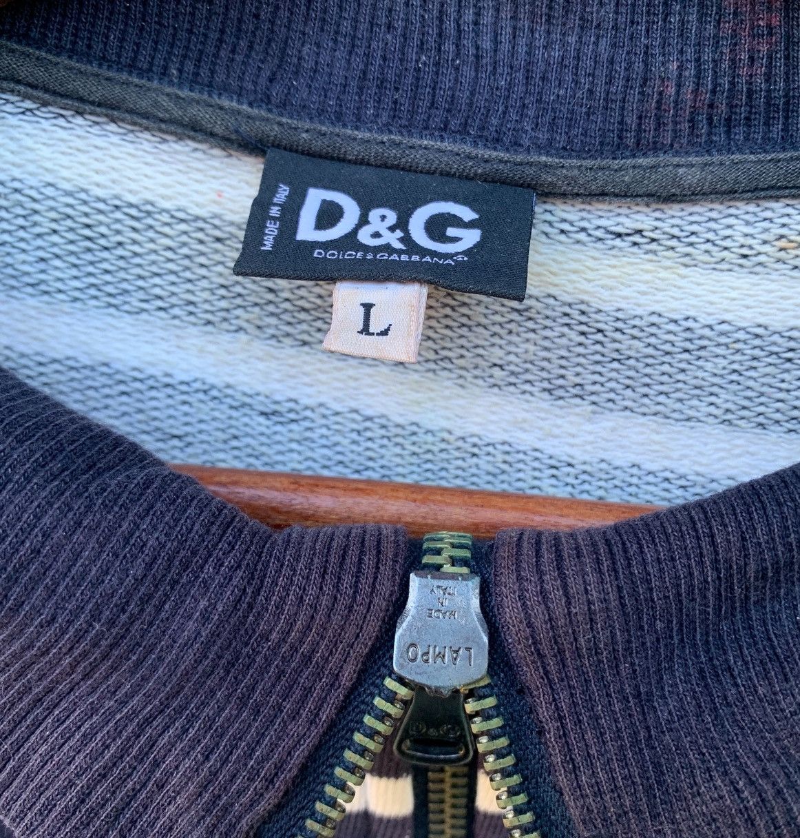 Dolce & Gabbana Dolce & Gabbana Half Zipper Lampo Stripe Sweatshirt Navy Size M / US 6-8 / IT 42-44 - 11 Thumbnail