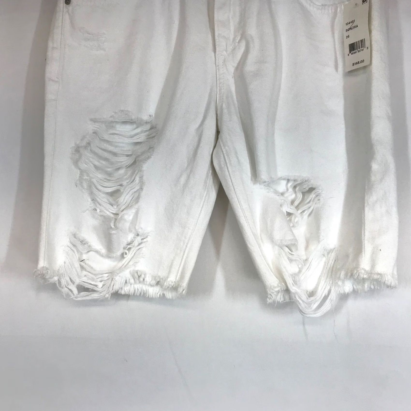 Vintage VINTAGE JOE'S JEANS Sonora White Distressed Denim Cut Off Shorts 26 Size 26" / US 2 / IT 38 - 3 Thumbnail