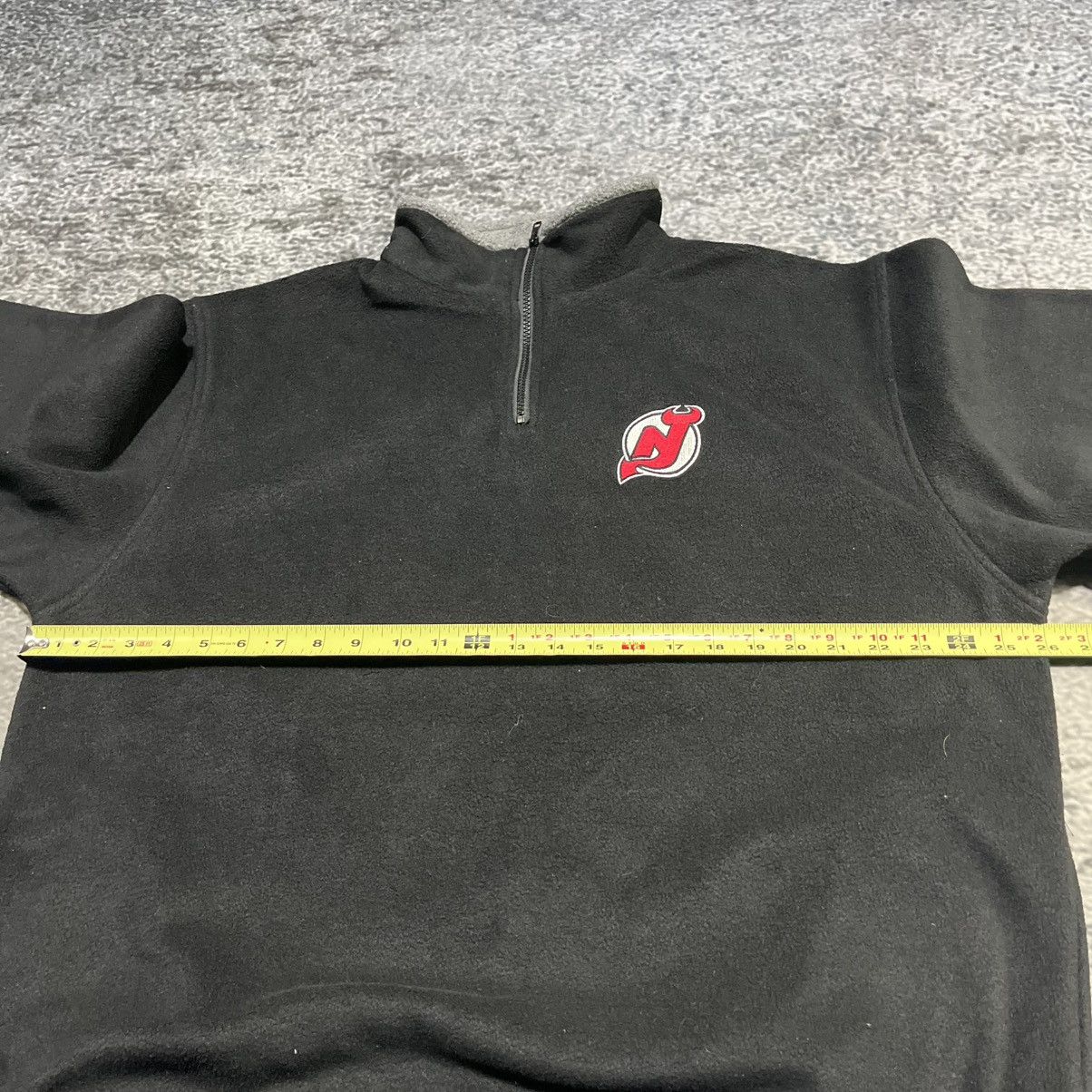 Majestic VINTAGE 90s NEW JERSEY DEVILS BLACK 1/4 ZIP FLEECE SWEATER Size US L / EU 52-54 / 3 - 9 Thumbnail