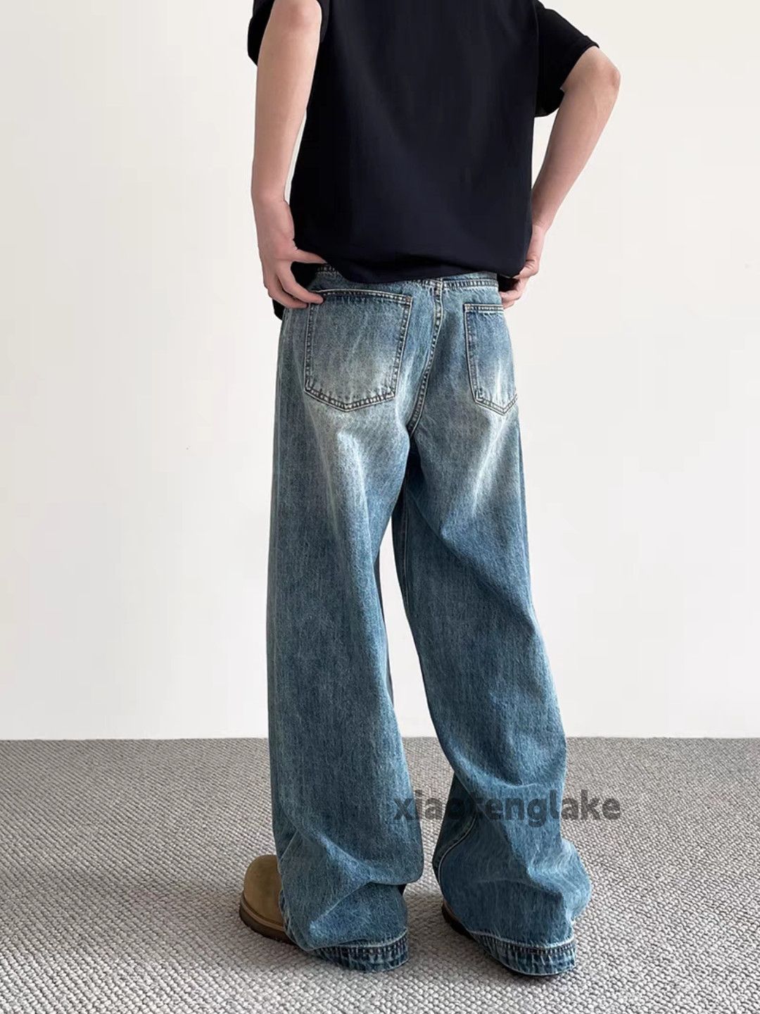 Jean × Vintage washed faded cleanfit skate hiphop cargo baggy jeans Size US 28 / EU 44 - 6 Thumbnail