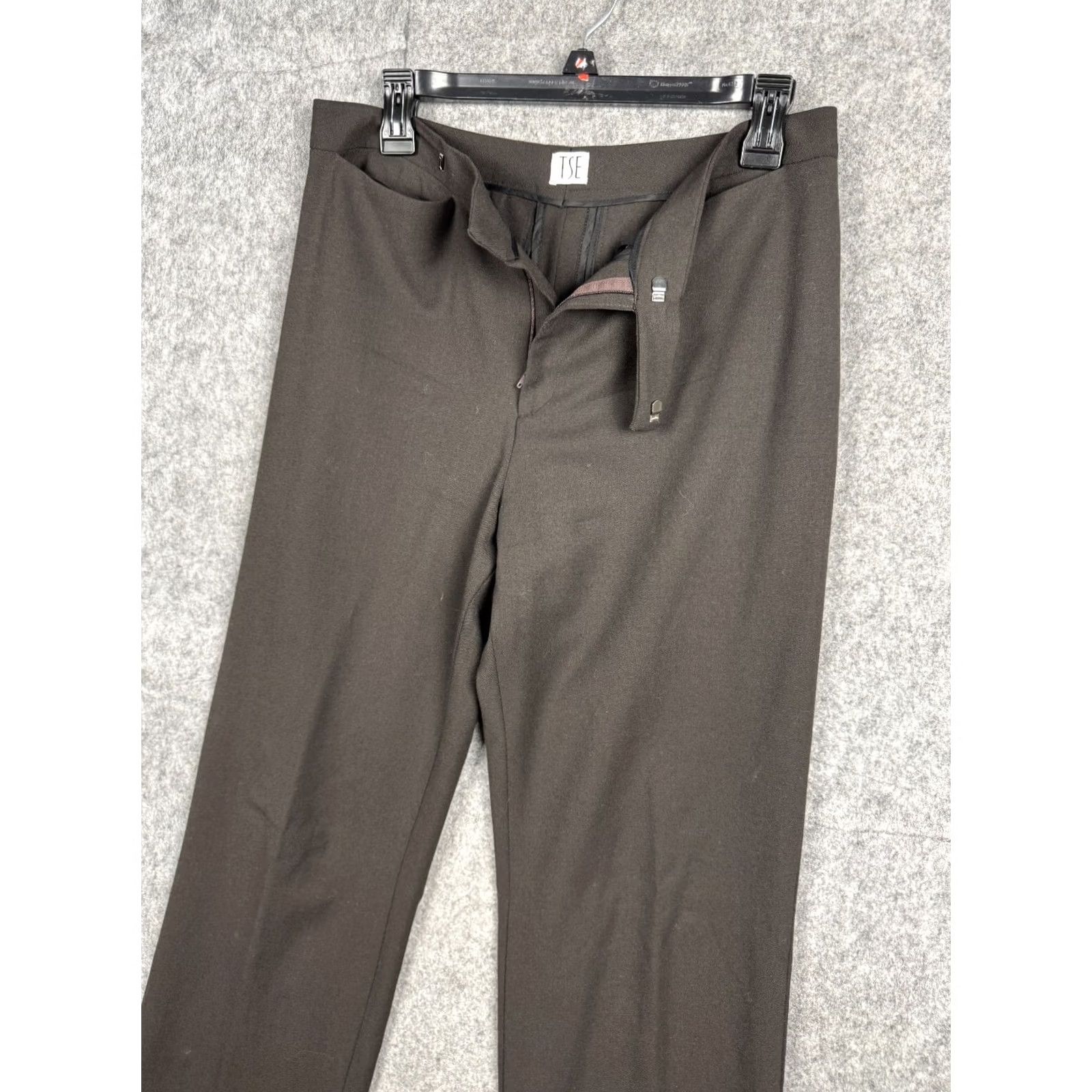 Tse TSE Wool Pants Women's 12 Dress Pants Brown Stretch Business Casual 30x29 Straight Hosiery? Size 30" / US 8 / IT 44 - 3 Thumbnail