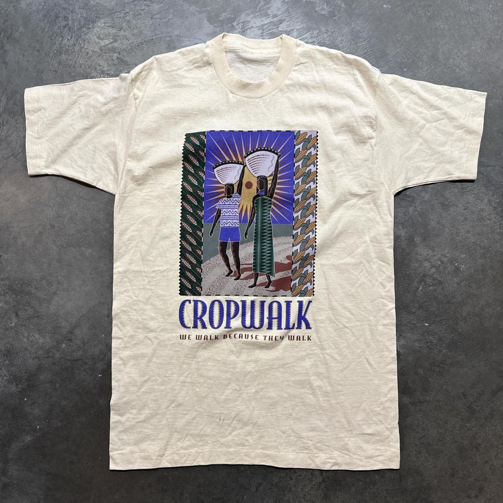 Vintage Vintage 90s Crop Walk Graphic T-Shirt Size US L / EU 52-54 / 3 - 1 Thumbnail