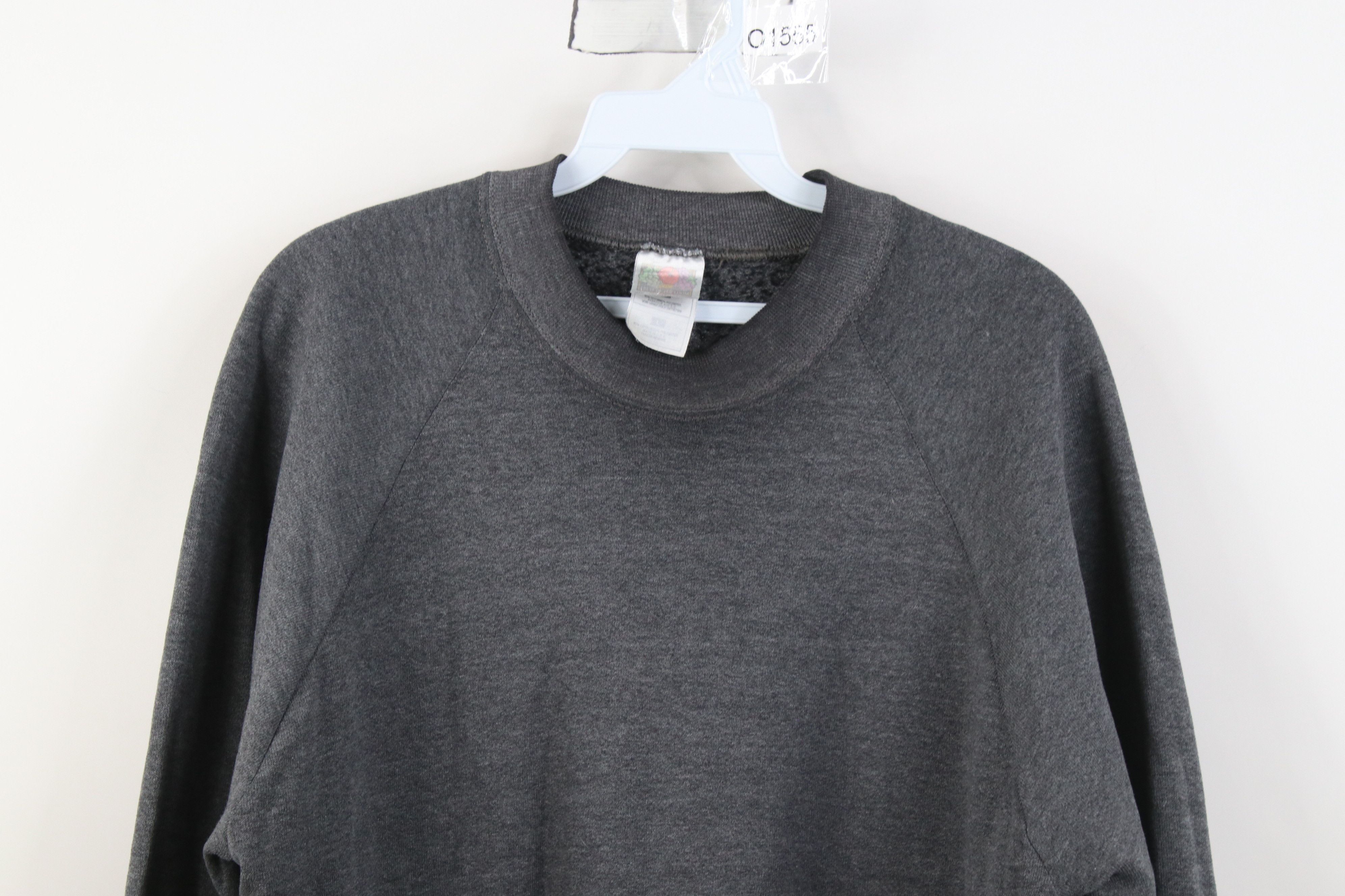 Vintage Vintage 90s Streetwear Blank Raglan Crewneck Sweatshirt Gray Size US L / EU 52-54 / 3 - 2 Thumbnail