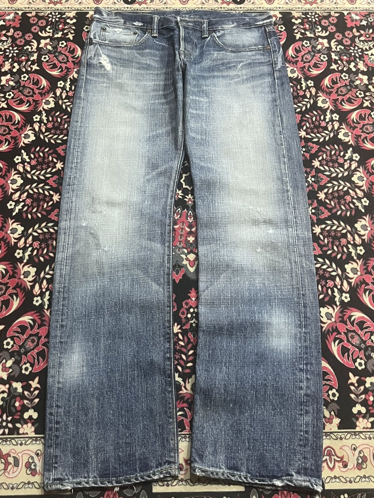 Eternal Vintage Japanese Brand Eternal Blue Faded Washed Slash Jeans Size US 32 / EU 48 - 1 Thumbnail