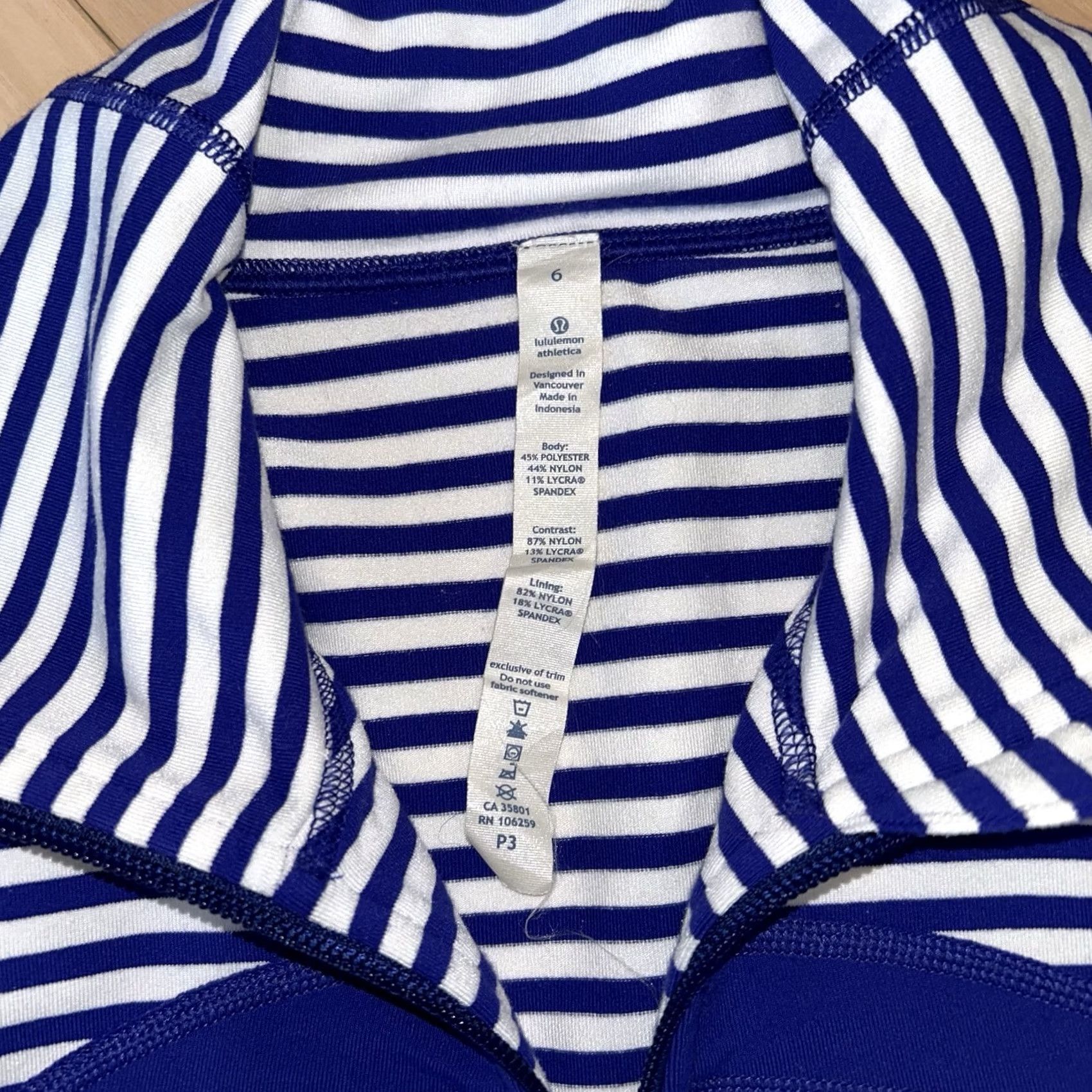 Lululemon Lululemon In Stride Striped Jacket Full Zip Mock Neck Women's 6 Athletic Blue White Jacket Women XS? Size M / US 6-8 / IT 42-44 - 3 Thumbnail