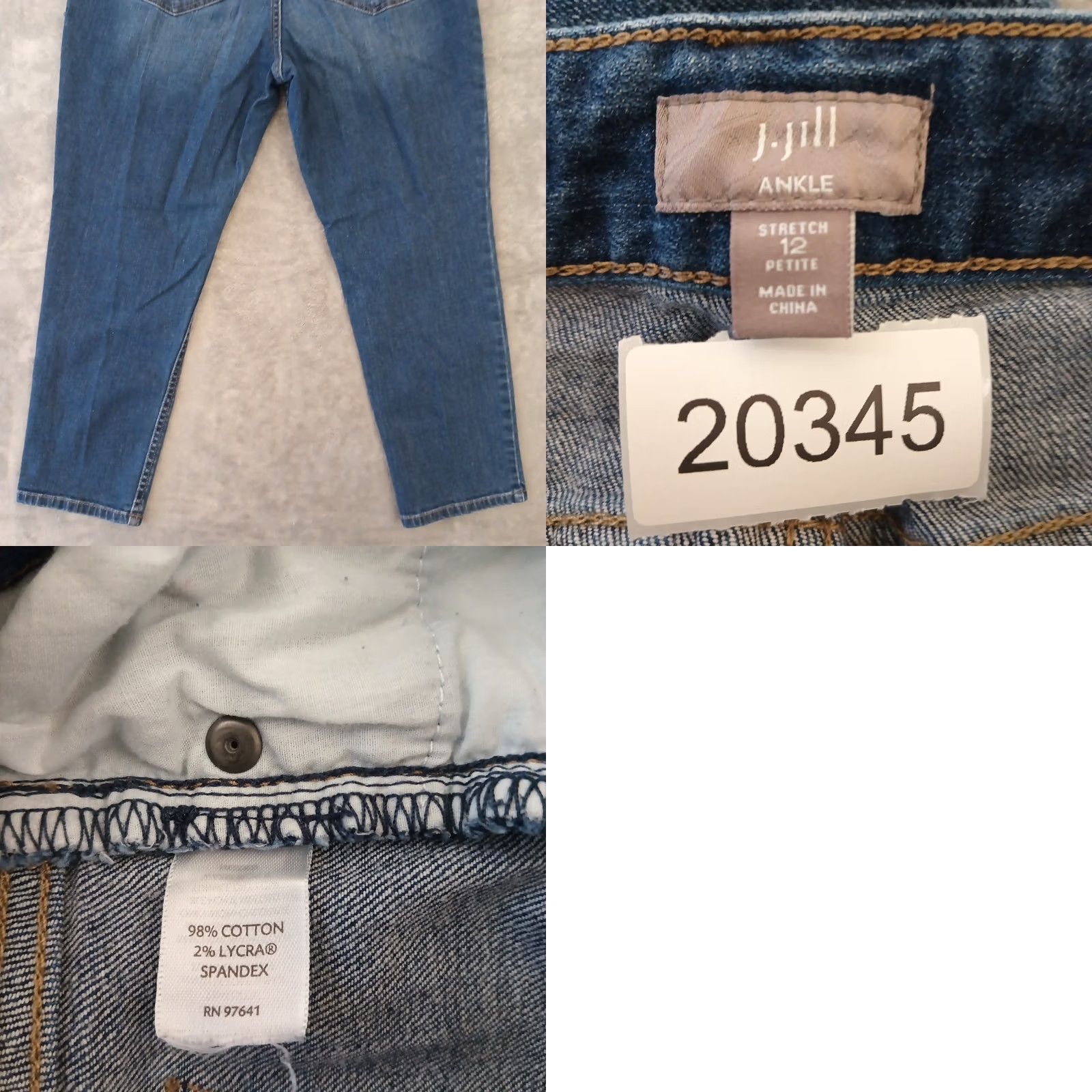 J. Jill J. Jill Ankle Jeans Womens Size 12P Blue Medium Wash Stretch 31x23 Mid Rise - Vintage Size 34" / US 12 / IT 48 - 8 Thumbnail