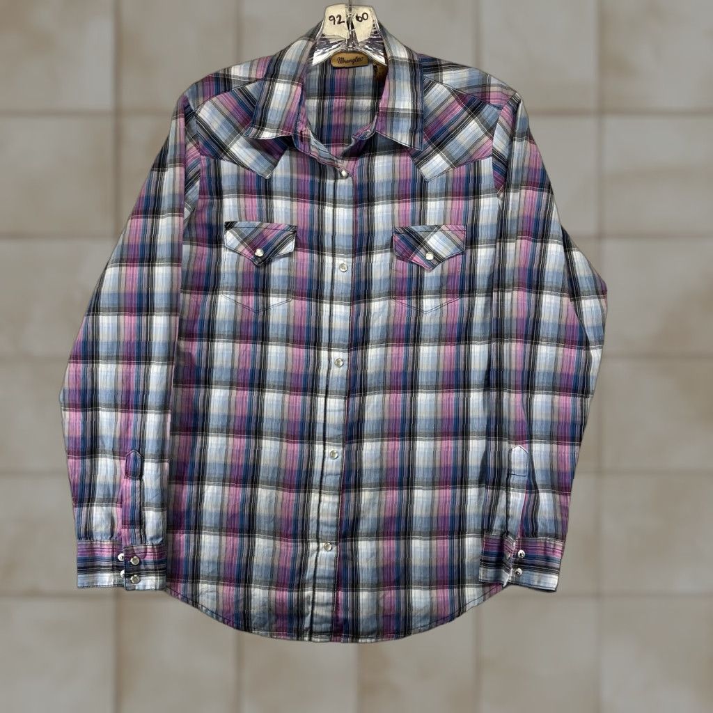 Wrangler Wrangler Western Shirt Pear Snap Long Sleeve Button-Up Cotton Blend Multicolor Adult Medium Womens Size M / US 6-8 / IT 42-44 - 1 Thumbnail