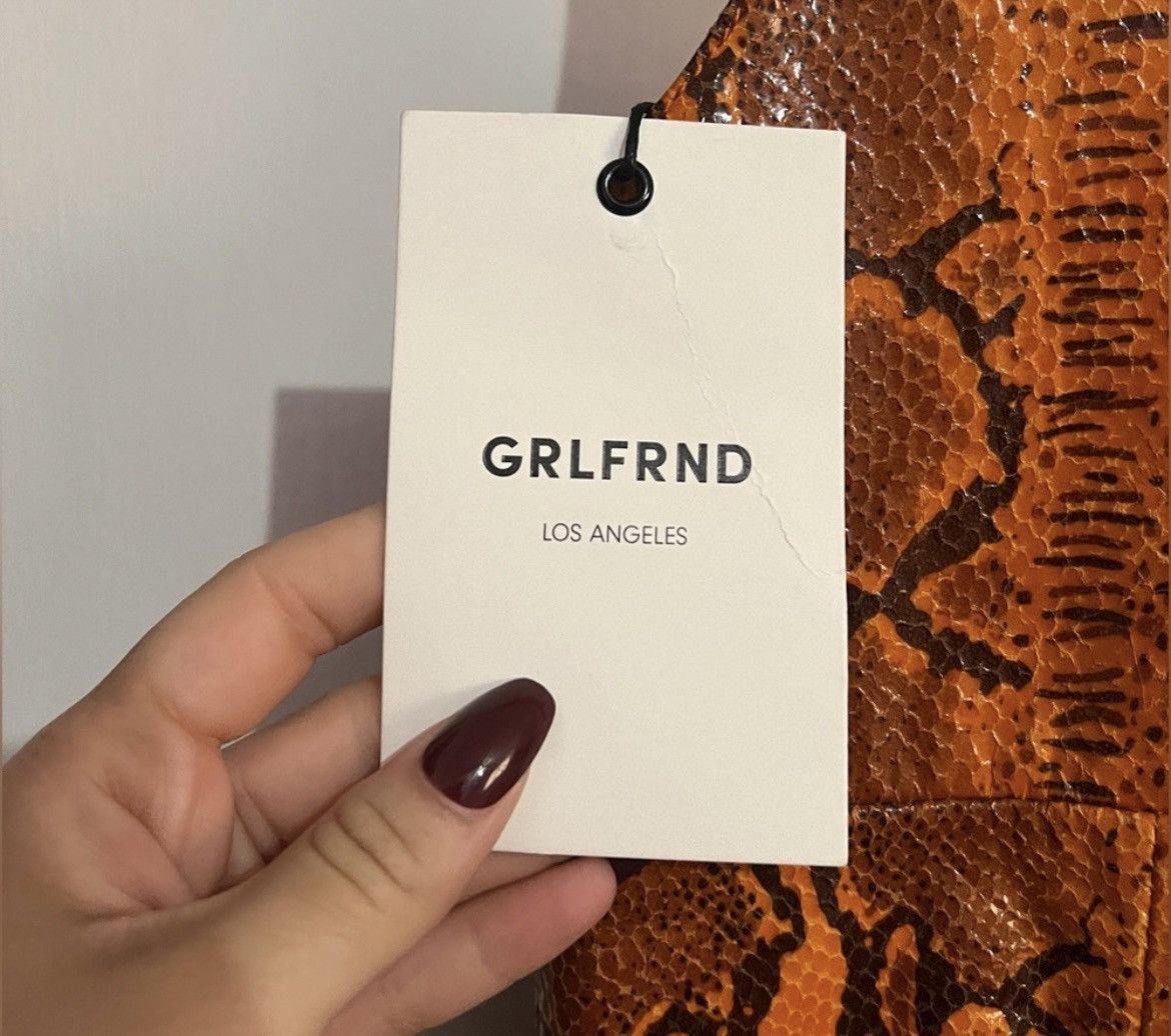 GRLFRND Romi Mini Dress in Orange Snake GRLFRND Size M / US 6-8 / IT 42-44 - 3 Thumbnail
