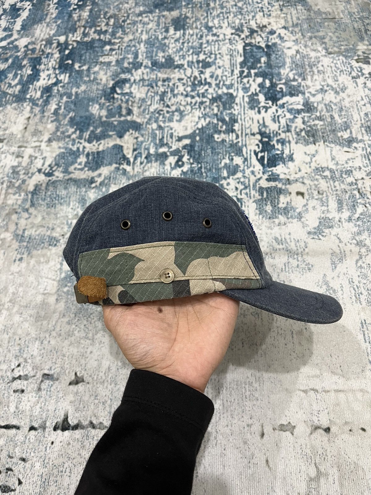 Hysteric Glamour × Japanese Brand 2000s Hysteric Glamour Pacthes Leather Strap Hat cap Size ONE SIZE - 5 Thumbnail