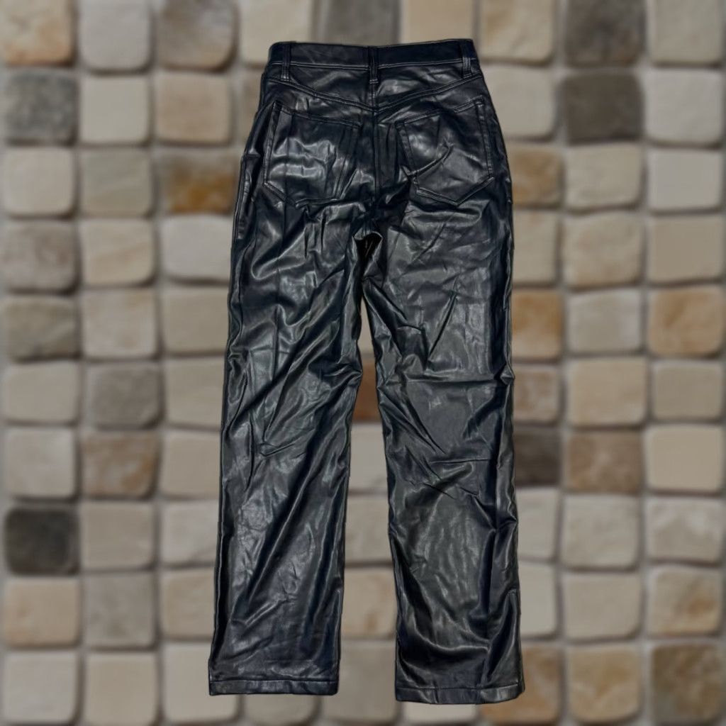 Abercrombie & Fitch Abercrombie & Fitch The 90s Straight Leg High Rise 27 Black Faux Leather Pants Women Regular XS? Size ONE SIZE - 1 Thumbnail