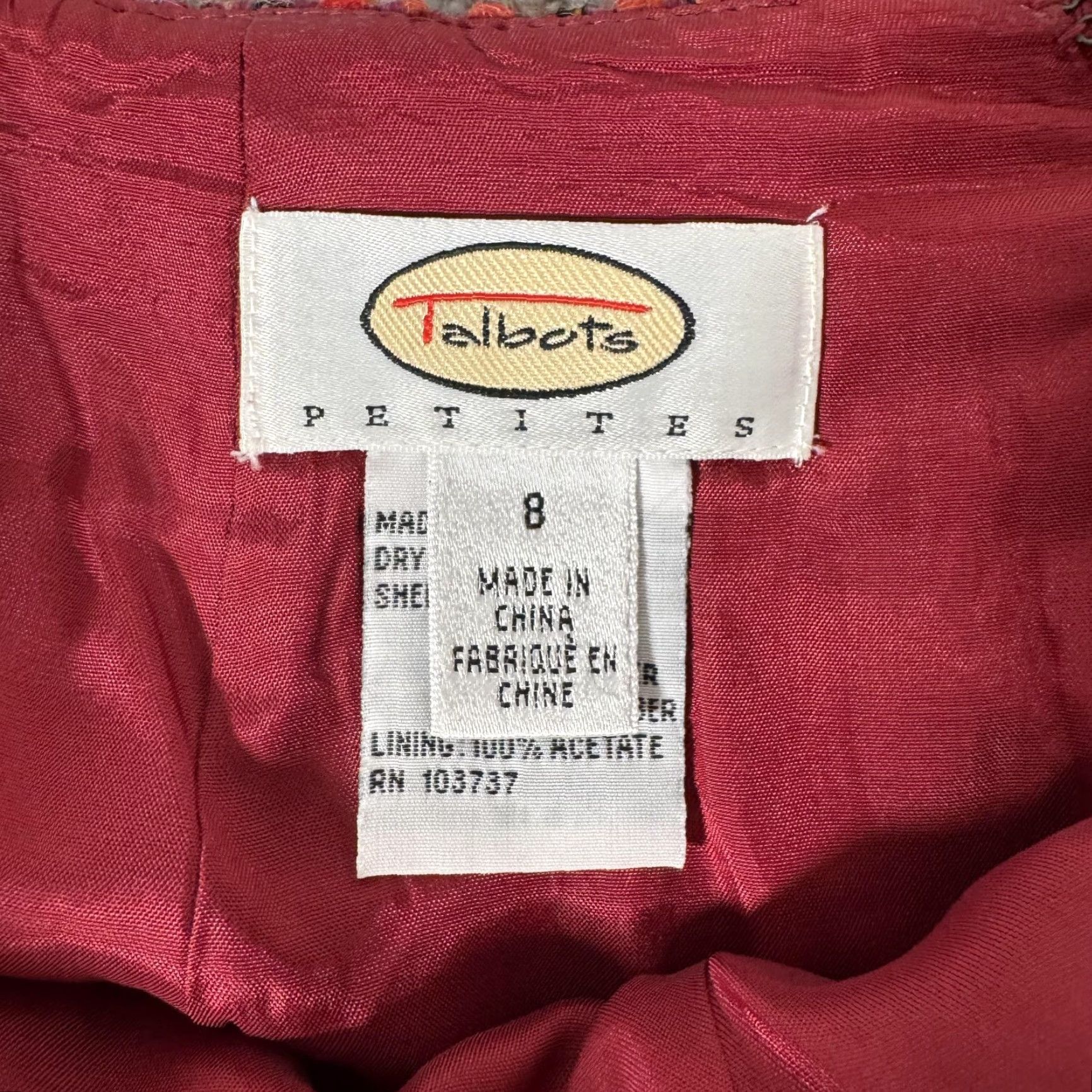 Talbots VINTAGE Talbots Skirt 8P Pencil Tweed Wool Blend Lined Back Zip 90s Preppy Workwear Red Womens Size 30" / US 8 / IT 44 - 4 Thumbnail