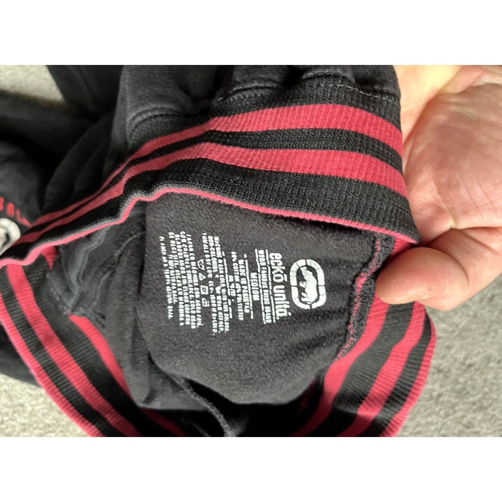Ecko Unltd. Ecko Unltd. Black Lounge Pants Mens M Distressdd Drawstring Pockets Logo Button Size US 31 - 5 Thumbnail