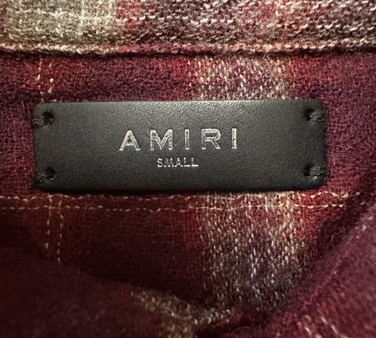 Amiri Amiri red grid rendering behind angel Cupid wool shirt Size US S / EU 44-46 / 1 - 3 Thumbnail