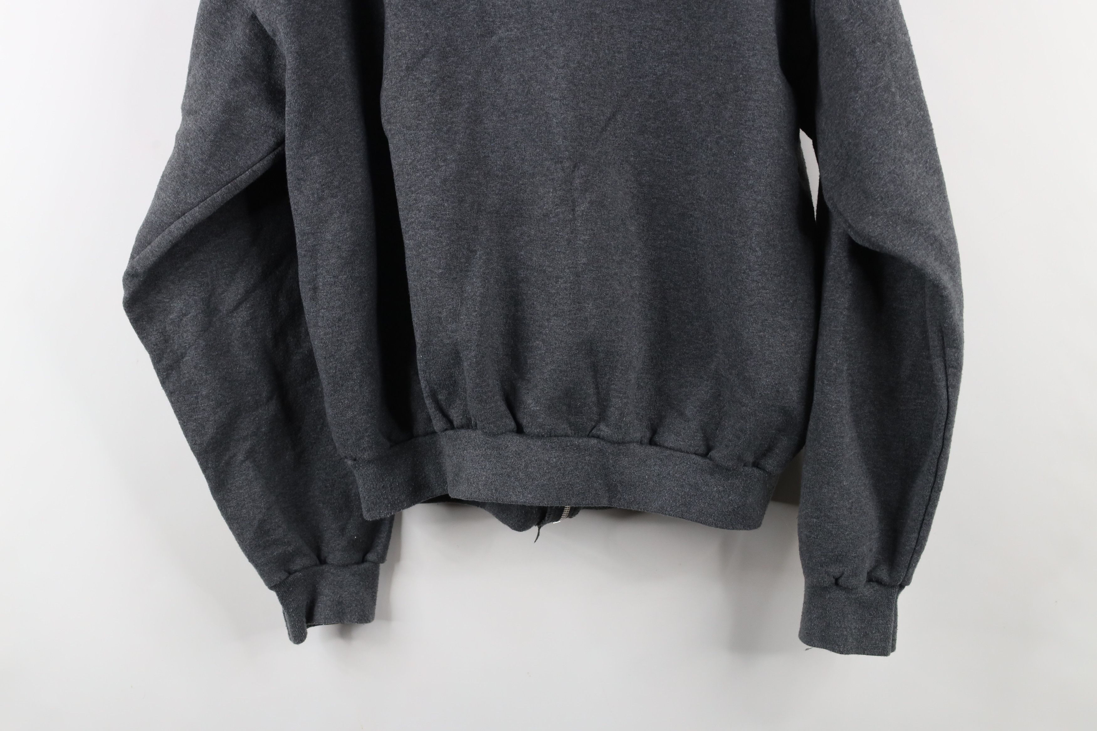 Vintage Vintage 90s Streetwear Blank Full Zip Hoodie Sweatshirt Gray Size US M / EU 48-50 / 2 - 10 Thumbnail
