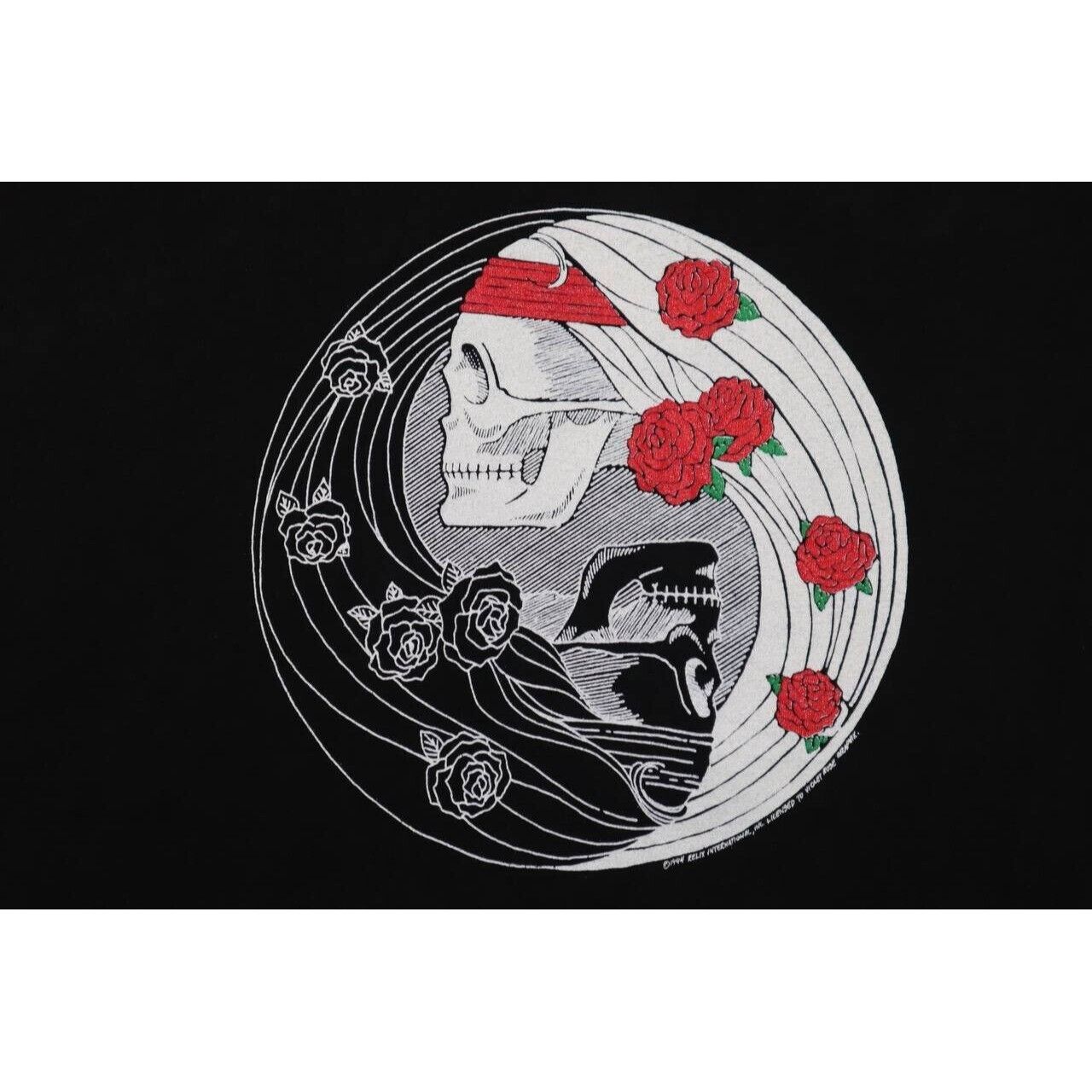 Hanes Grateful Dead Yin Yang Skull Rose Black T Shirt 1994 Sz 2XL Size US XXL / EU 58 / 5 - 5 Thumbnail