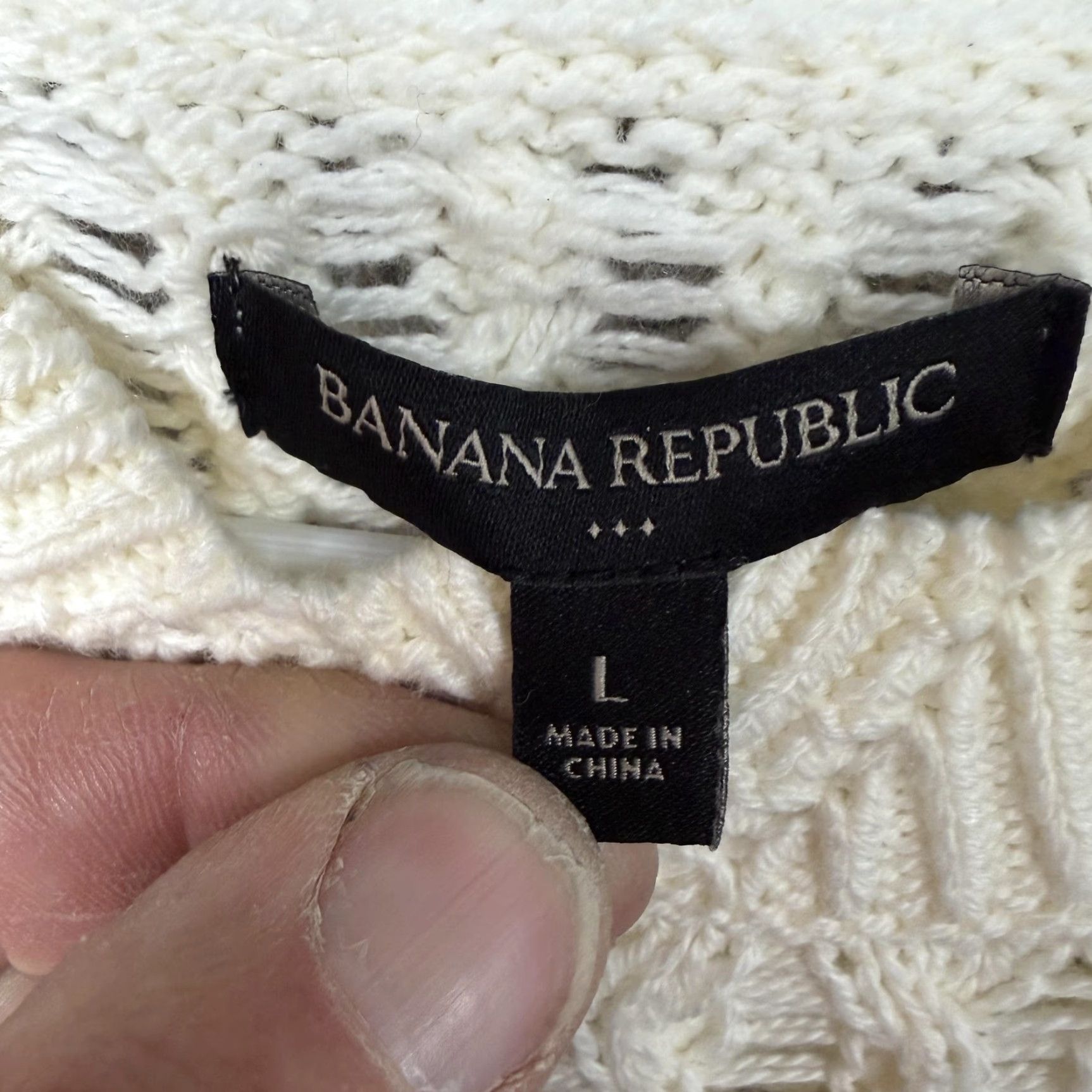 Banana Republic VINTAGE? No, Banana Republic Sweater Womens L Cream Cable Knit Preppy Coastal Grandmacore Shirt Womens L White Size L / US 10 / IT 46 - 5 Thumbnail