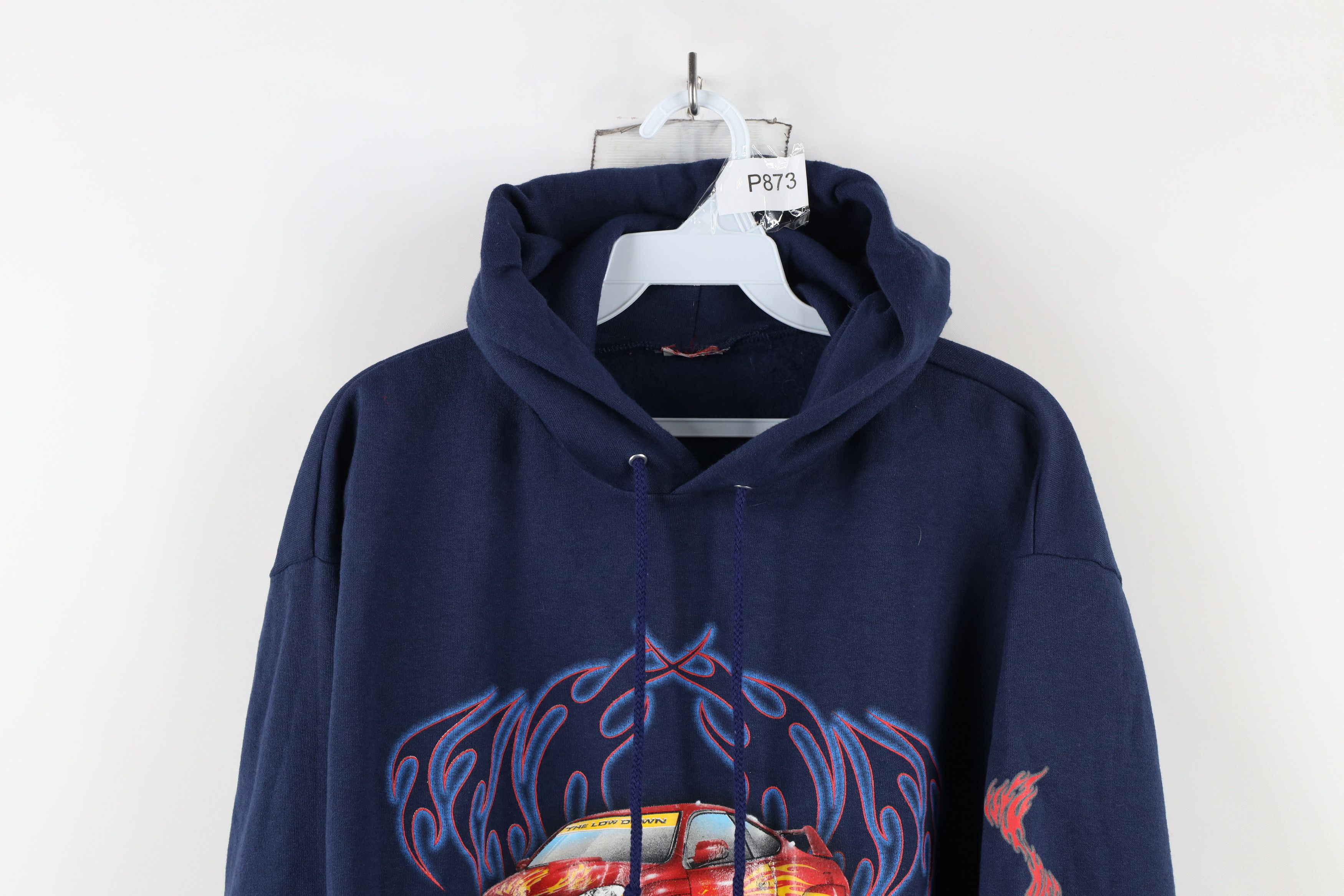 Vintage Vintage 90s Streetwear Flames Car Racing Hoodie Sweatshirt Size US S / EU 44-46 / 1 - 2 Thumbnail
